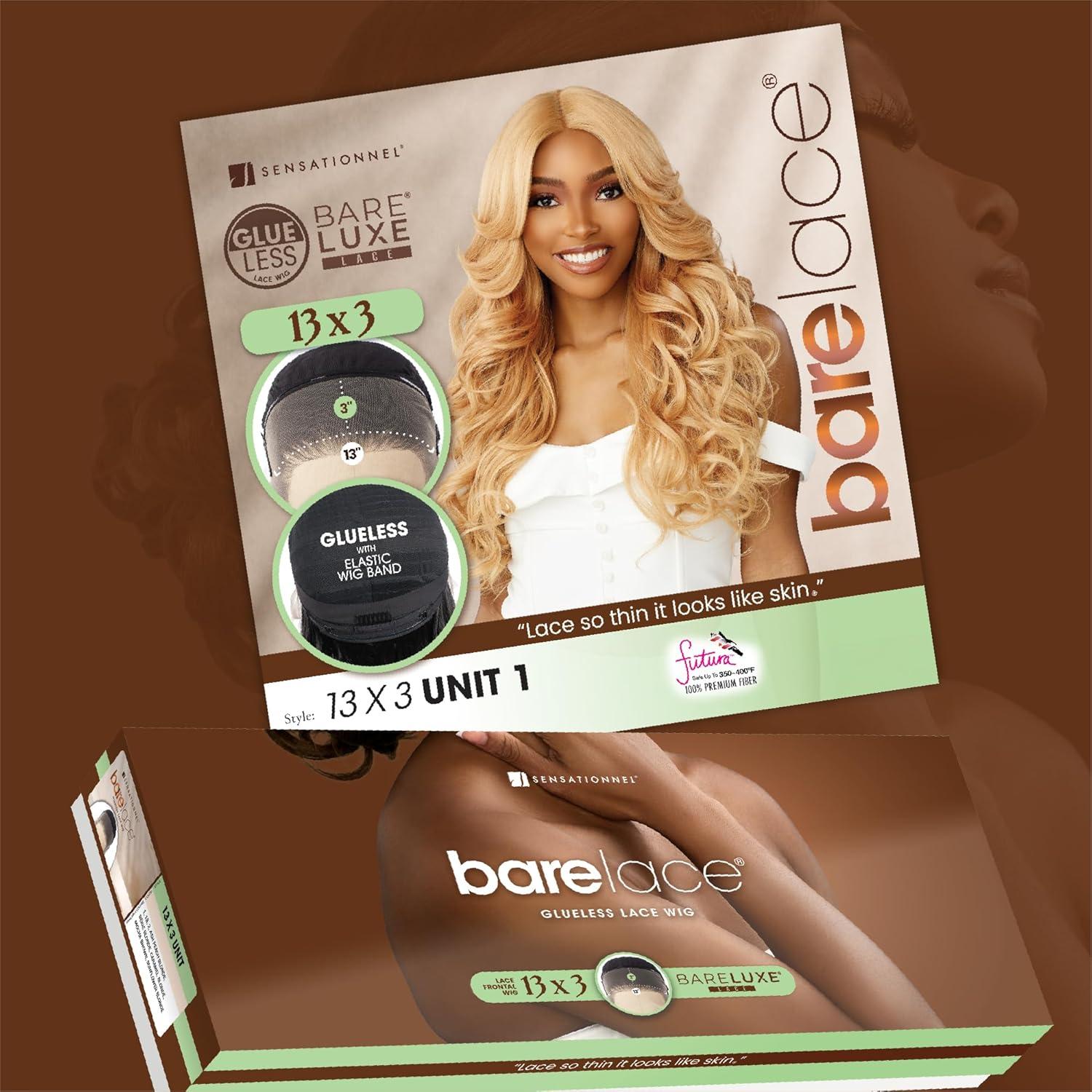 imageSensationnel Bare Lace 13X3 Lacewig Unit 1 Lacefrontal Glueless Synthetic 180 Degree Preplucked Hairline 1 JETBLACKSUNFLOWERBLONDE