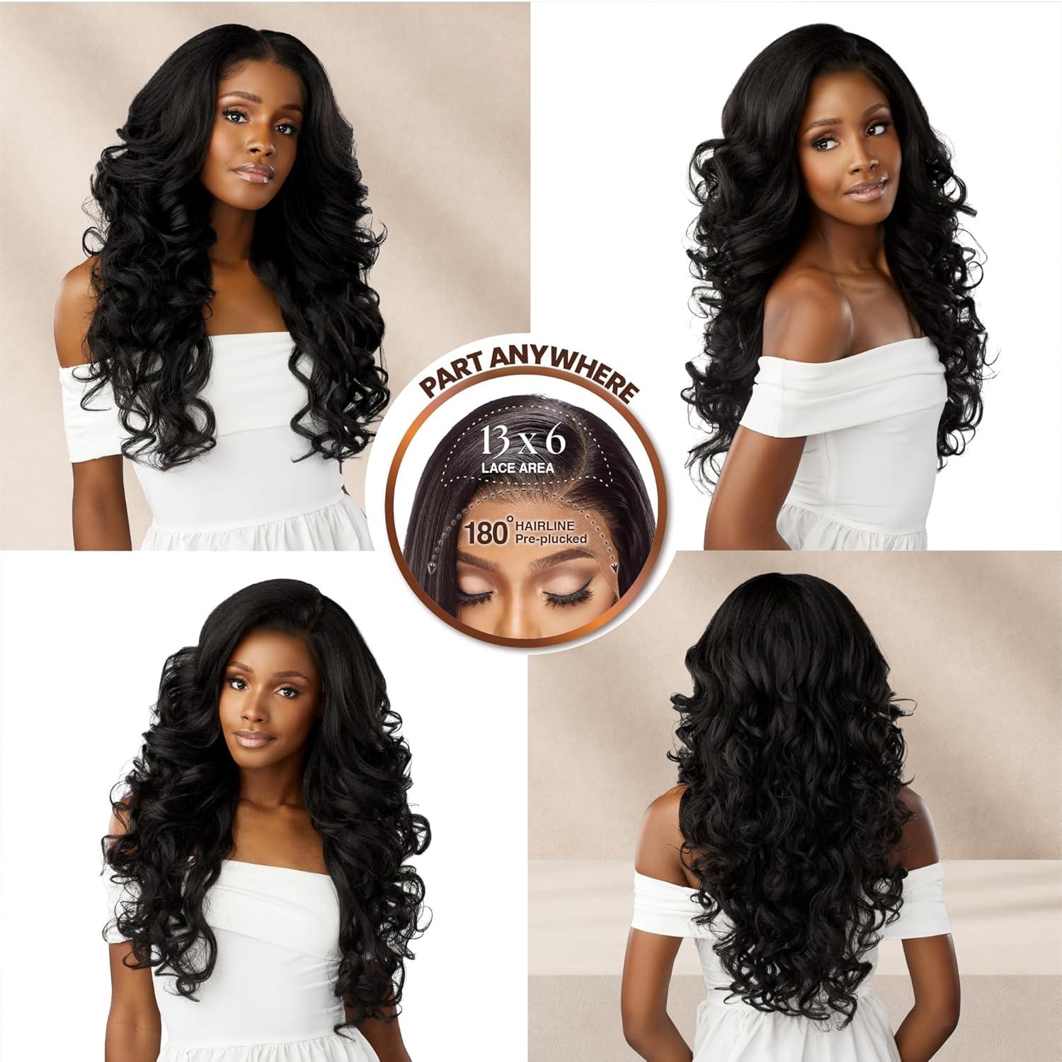 imageSensationnel Bare Lace 13X6 Wigs Unit 15 Lacefrontal Glueless Synthetic 180 Degree Preplucked Hairline 1 JETBLACKFLAMBOYAGEMOCHA