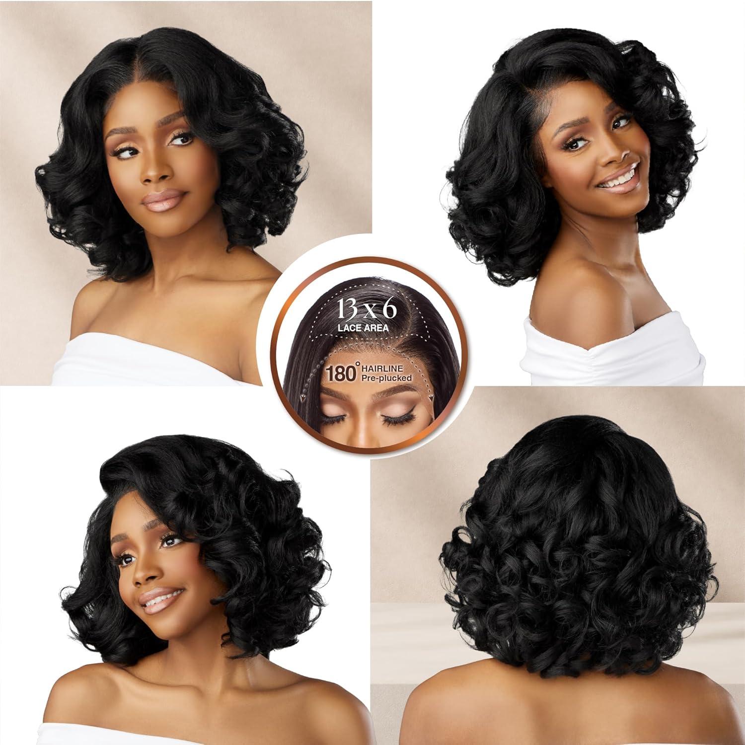 imageSensationnel Bare Lace 13X6 Wigs Unit 19 Lacefrontal Glueless Synthetic 180 Degree Preplucked Hairline 1 JETBLACKFLAMBOYAGEAUBURN