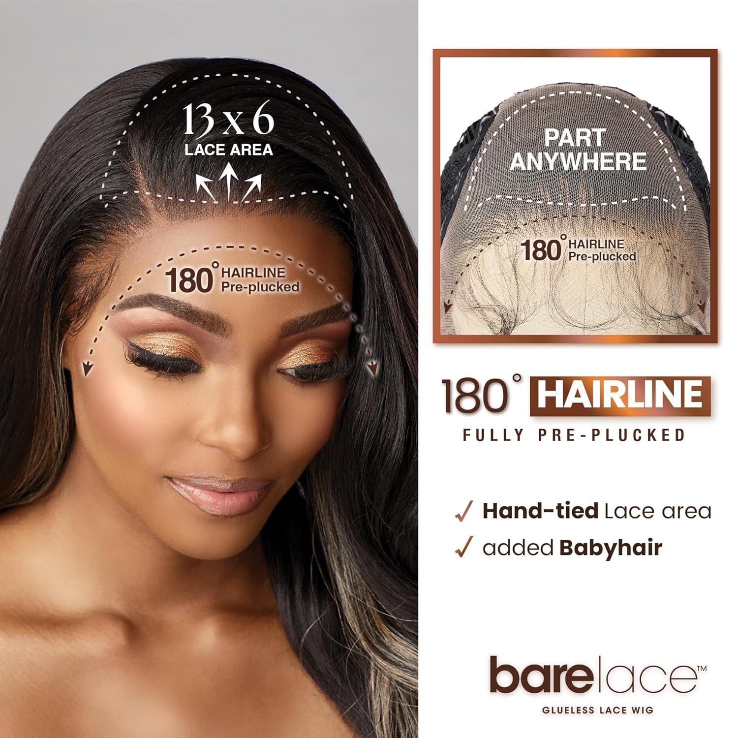 imageSensationnel Bare Lace 13X6 Wigs Unit 19 Lacefrontal Glueless Synthetic 180 Degree Preplucked Hairline 1 JETBLACKFLAMBOYAGEAUBURN