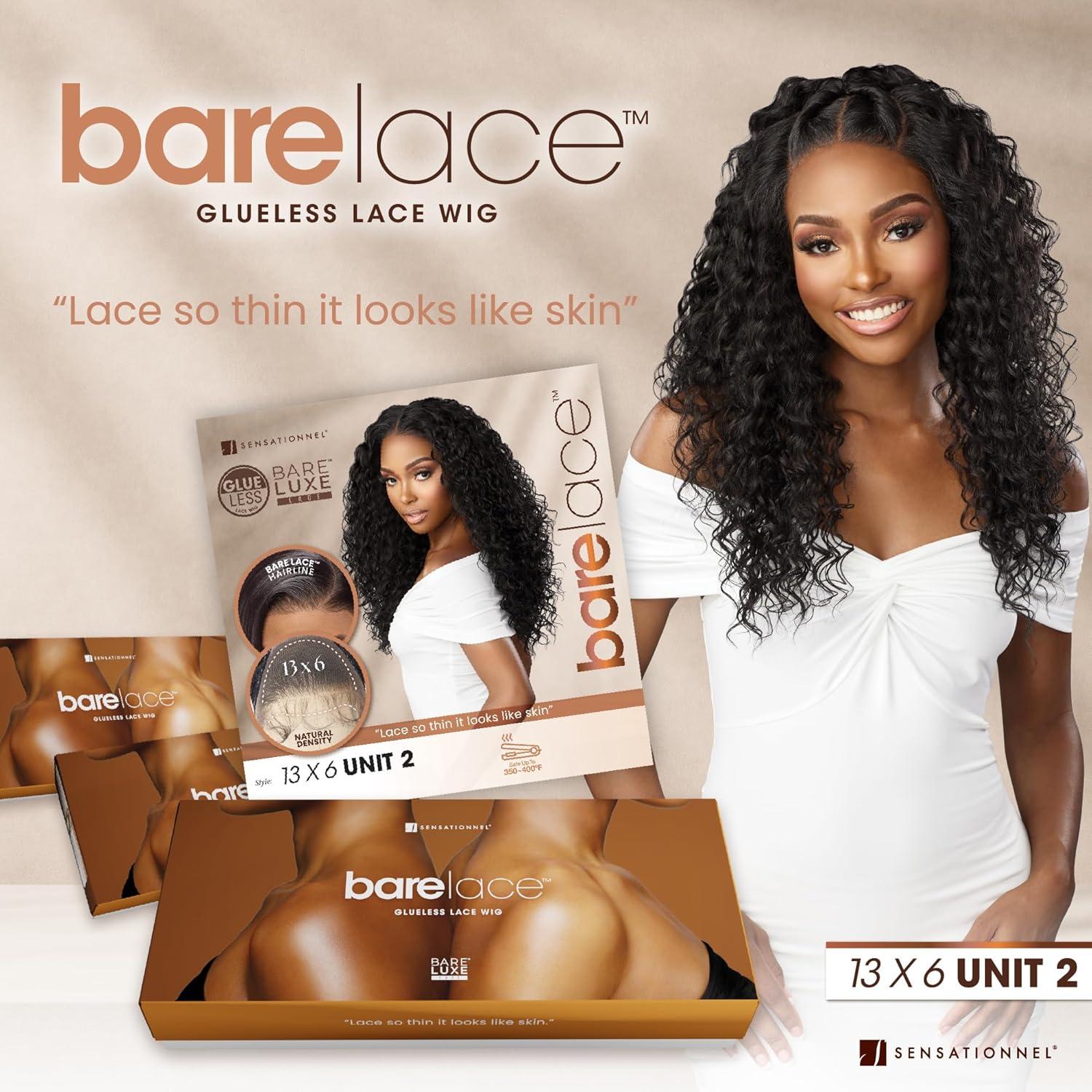imageSensationnel Bare Lace 13X6 Wigs Unit 2 Lacefrontal Glueless Synthetic 180 Degree Preplucked Hairline 1 JETBLACKSHHONEY