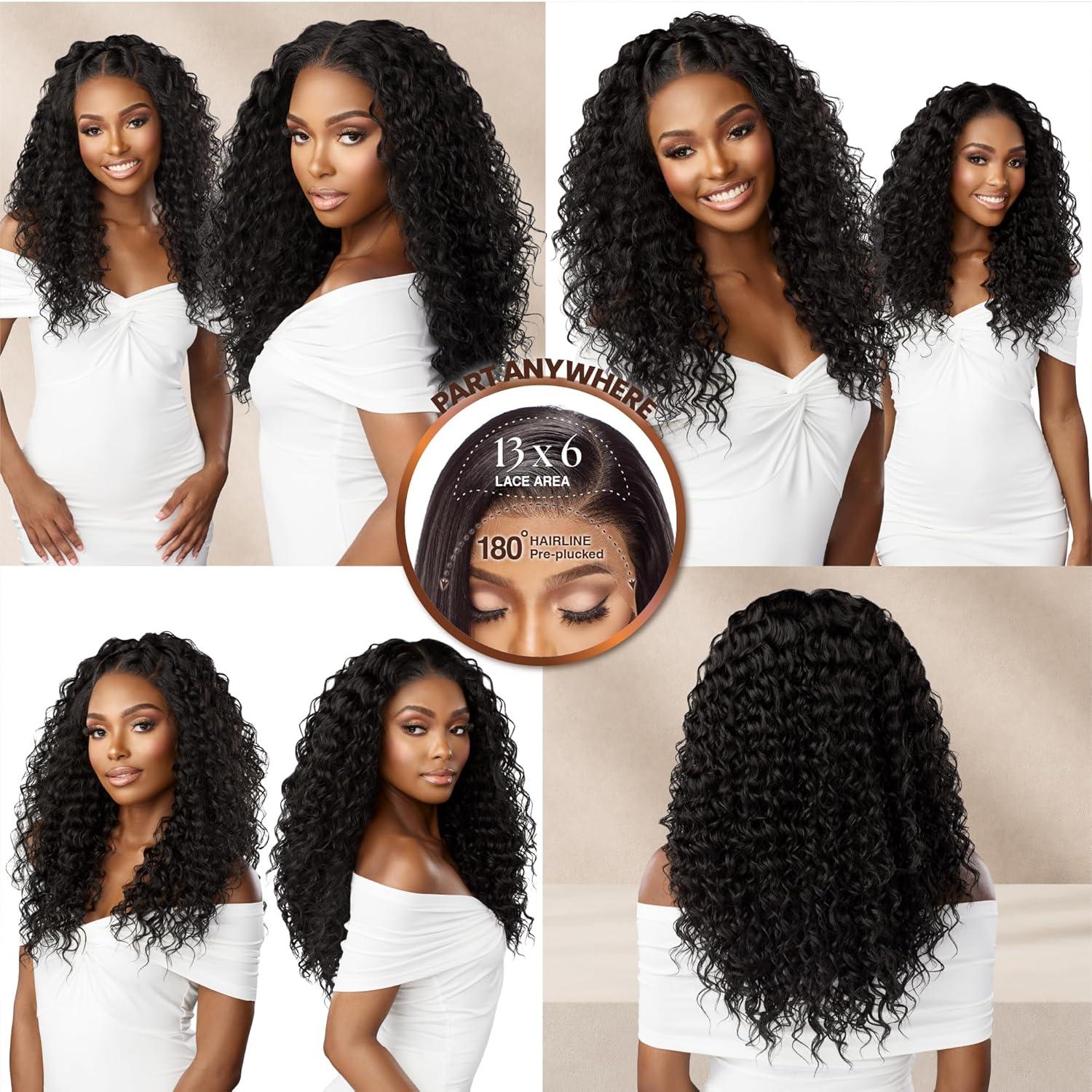 imageSensationnel Bare Lace 13X6 Wigs Unit 2 Lacefrontal Glueless Synthetic 180 Degree Preplucked Hairline 1 JETBLACKSHPLATINUM