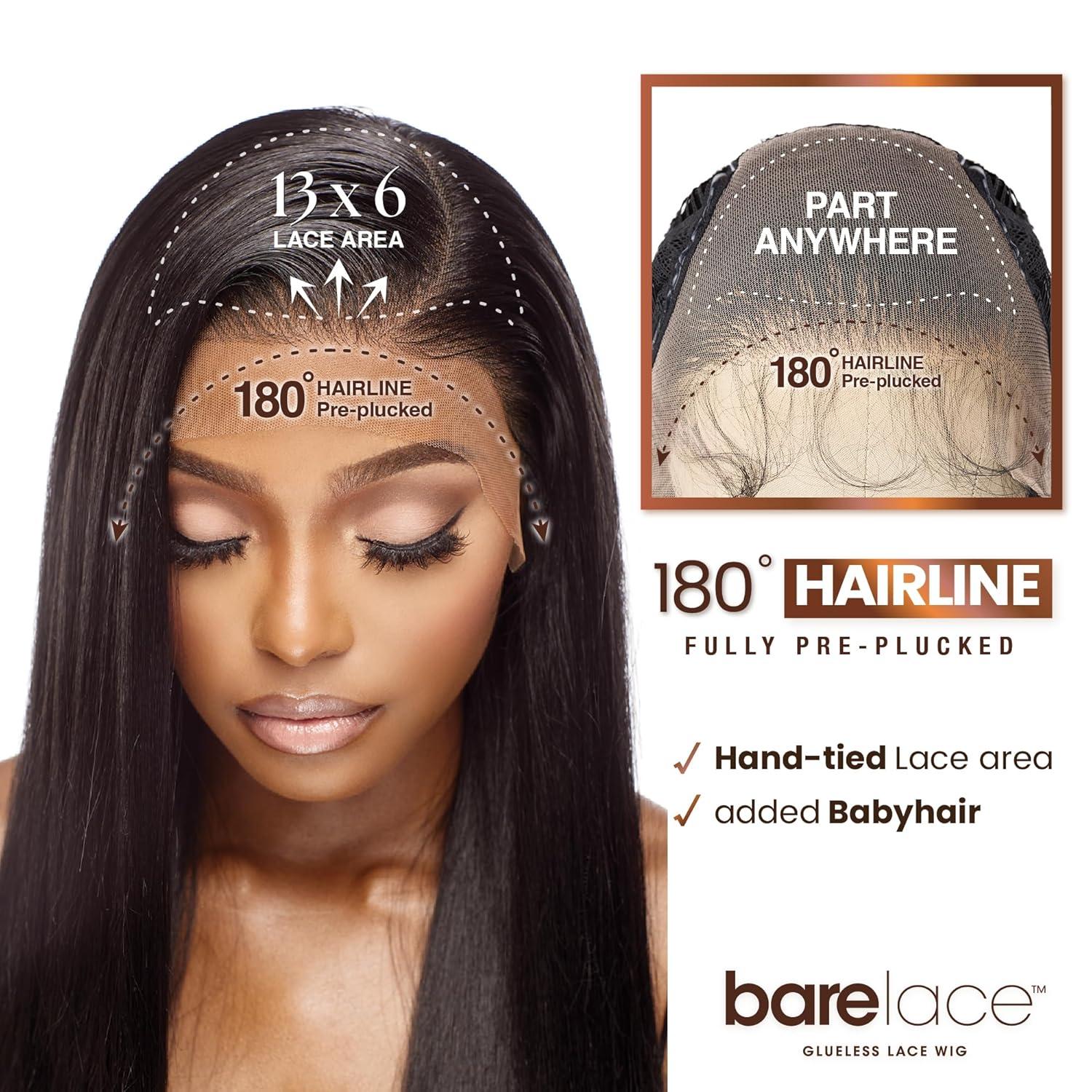 imageSensationnel Bare Lace 13X6 Wigs Unit 3 Lacefrontal Glueless Synthetic 180 Degree Preplucked Hairline 1 JETBLACKSHBUTTERYBLONDE
