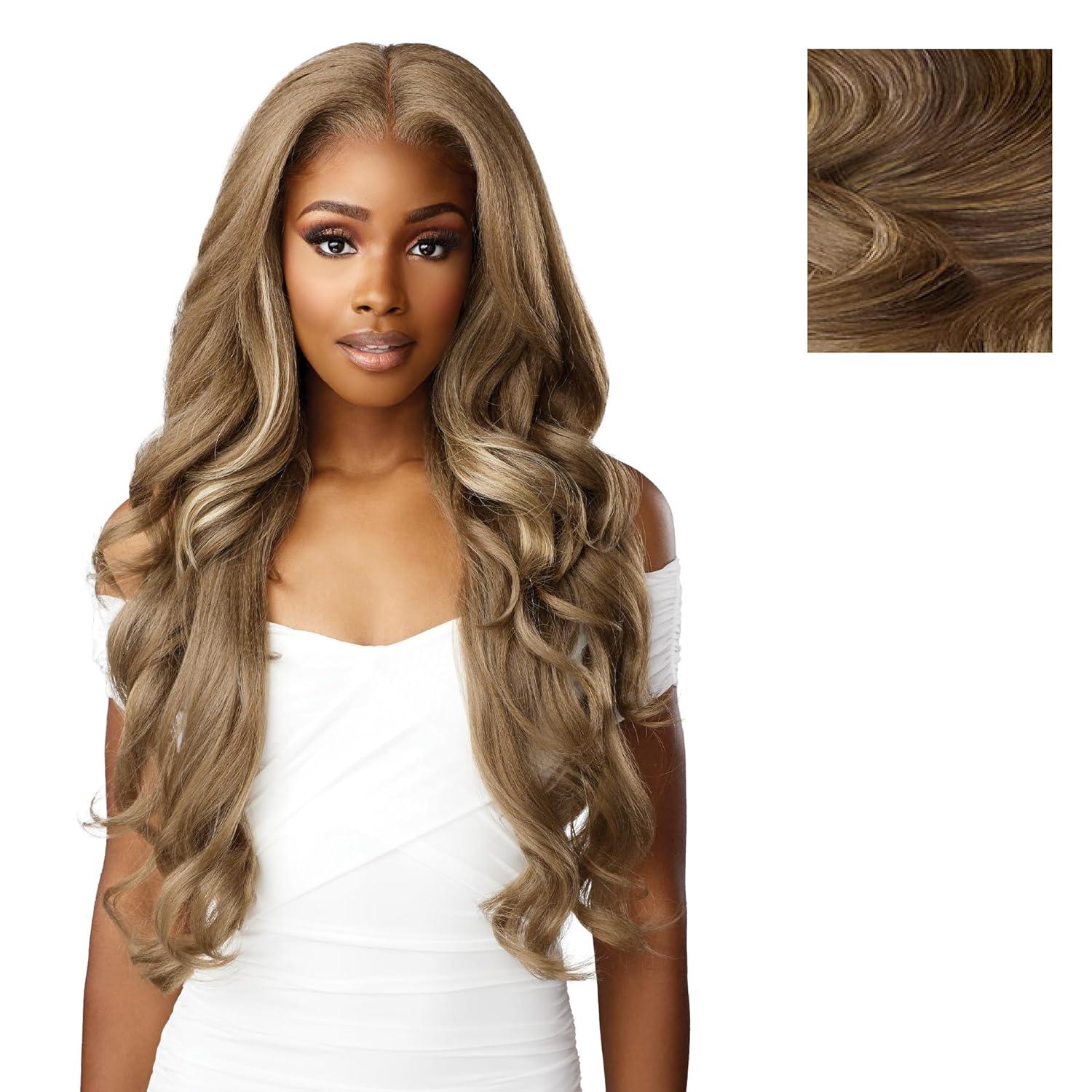 imageSensationnel Bare Lace 13X6 Wigs Unit 4 Lacefrontal Glueless Synthetic 180 Degree Preplucked Hairline 1B OFFBLACKLIGHTASHBROWN