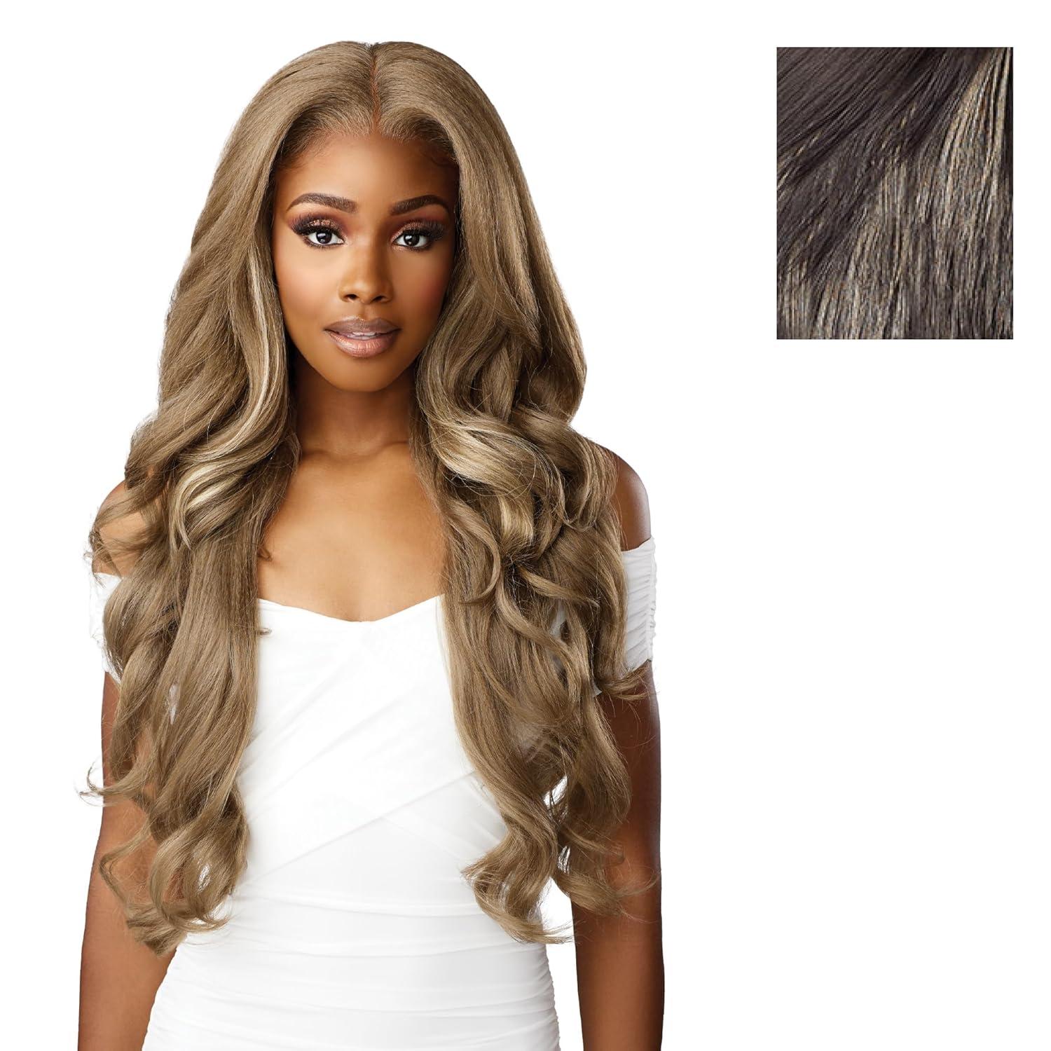imageSensationnel Bare Lace 13X6 Wigs Unit 4 Lacefrontal Glueless Synthetic 180 Degree Preplucked Hairline 1B OFFBLACKSHBUTTERYBLONDE