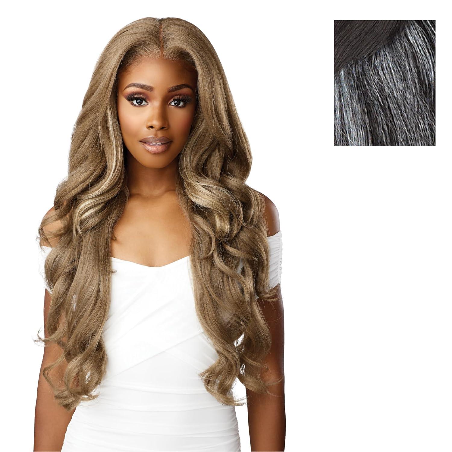 imageSensationnel Bare Lace 13X6 Wigs Unit 4 Lacefrontal Glueless Synthetic 180 Degree Preplucked Hairline 1B OFFBLACKSHPLATINUM