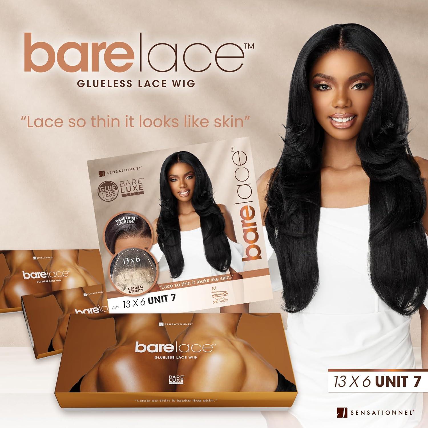 imageSensationnel Bare Lace 13X6 Wigs Unit 7 Lacefrontal Glueless Synthetic 180 Degree Preplucked Hairline 1 JETBLACKSHPLATINUM