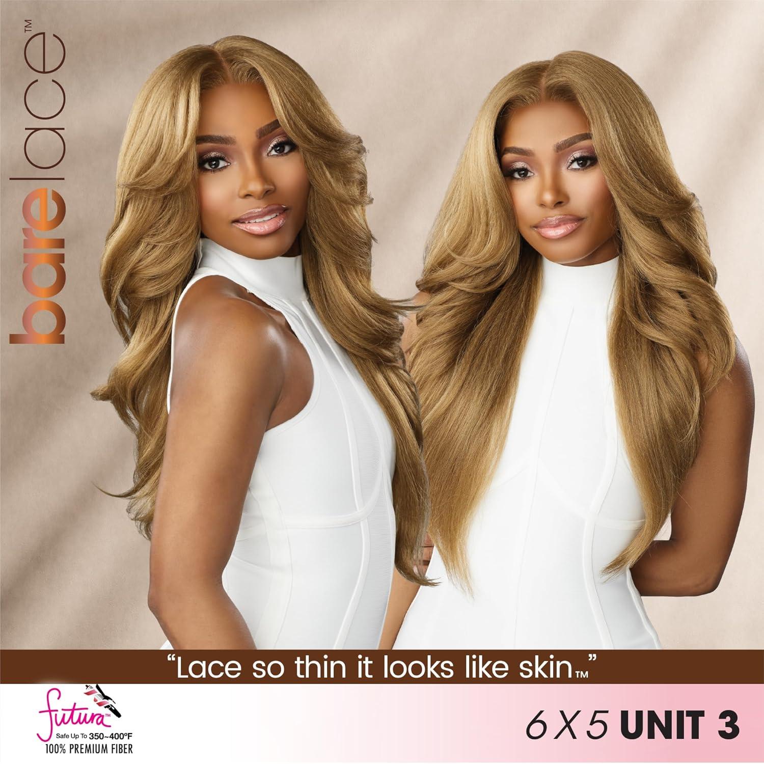 imageSensationnel Bare Lace 6X5 Lacewig Unit 3 Lacefrontal Glueless Synthetic 180 Degree Preplucked Hairline 1 JETBLACKCARAMELBLONDE