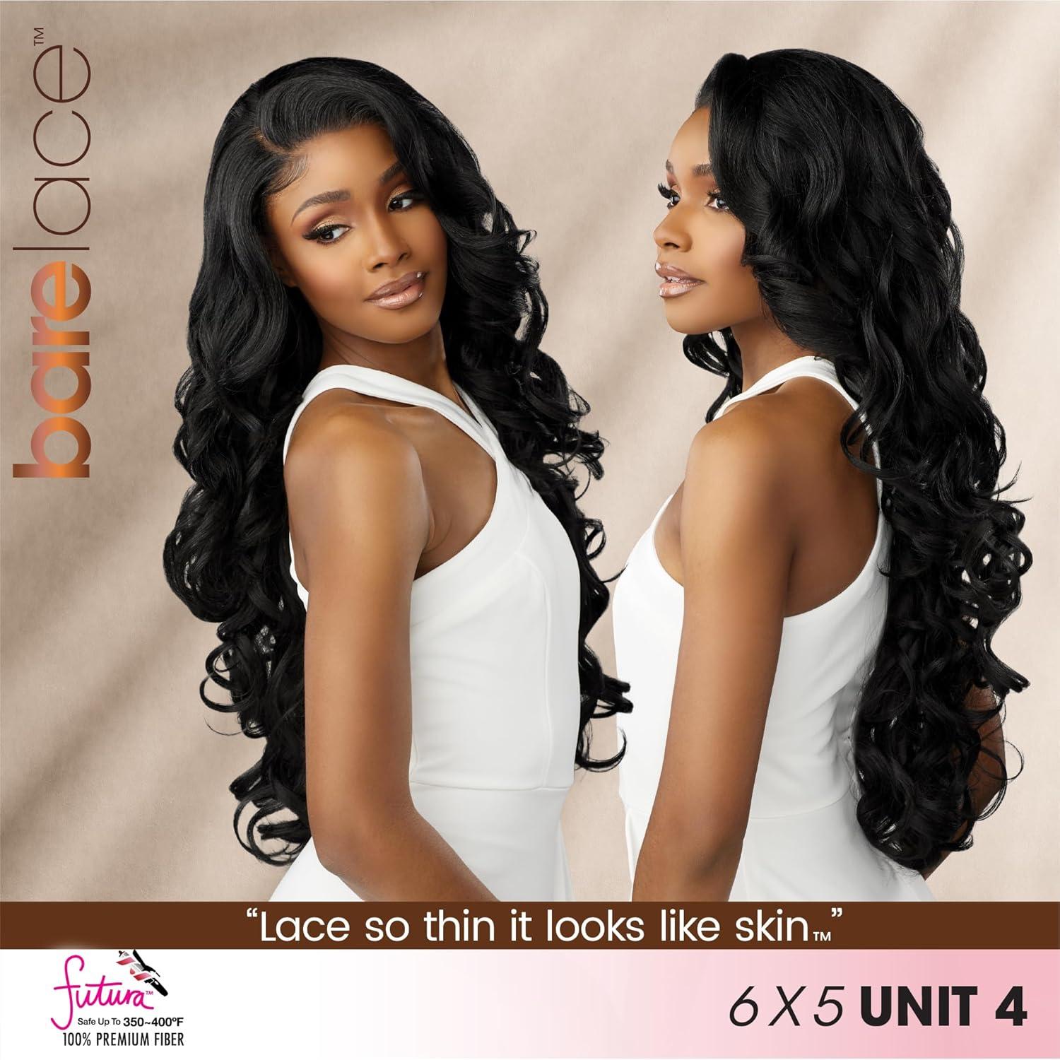 imageSensationnel Bare Lace 6X5 Lacewig Unit 4 Lacefrontal Glueless Synthetic 180 Degree Preplucked Hairline 1 JETBLACK1B OFFBLACK