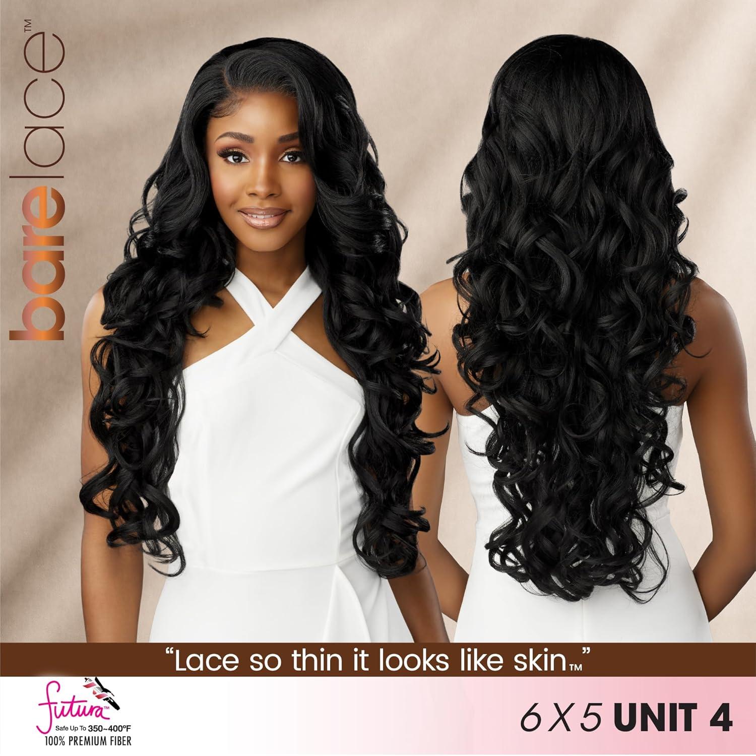 imageSensationnel Bare Lace 6X5 Lacewig Unit 4 Lacefrontal Glueless Synthetic 180 Degree Preplucked Hairline 1 JETBLACK2 DARKBROWN