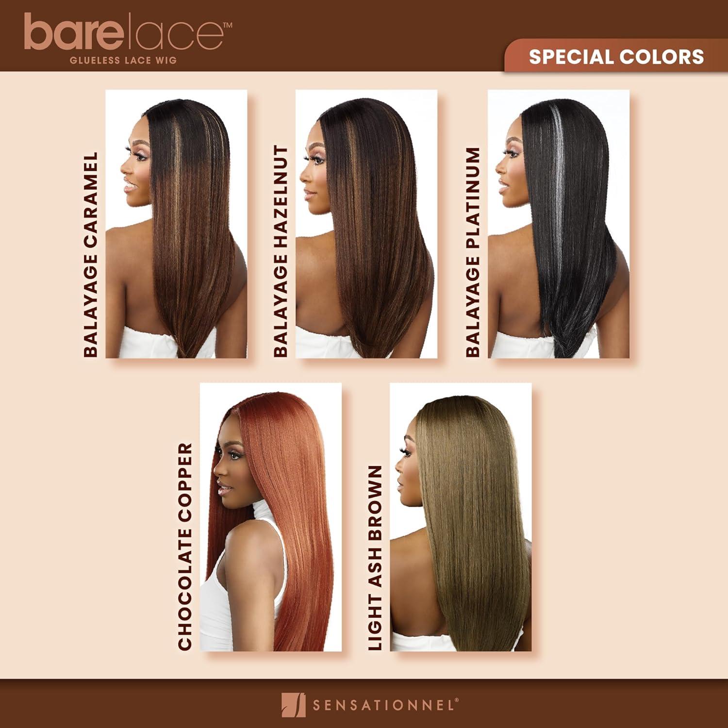 imageSensationnel Bare Lace Fulllace Wig Unit 3 Human Hair Blend All Lacefrontal Glueless Synthetic 180 Degree Preplucked Hairline 1 JETBLACK2 DARKBROWN