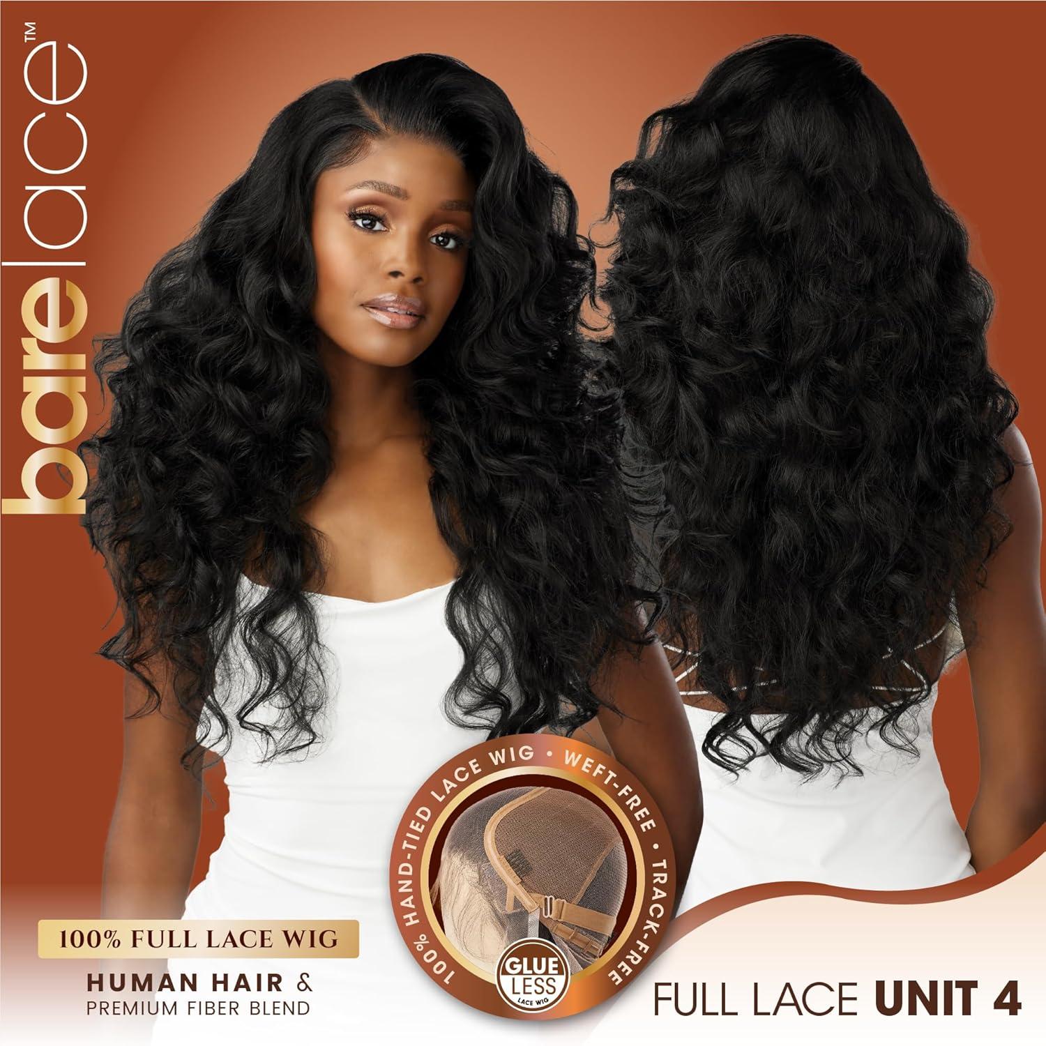 imageSensationnel Bare Lace Fulllace Wig Unit 4 Human Hair Blend All Lacefrontal Glueless Synthetic 180 Degree Preplucked Hairline 1 JETBLACKBEIGEBLONDE