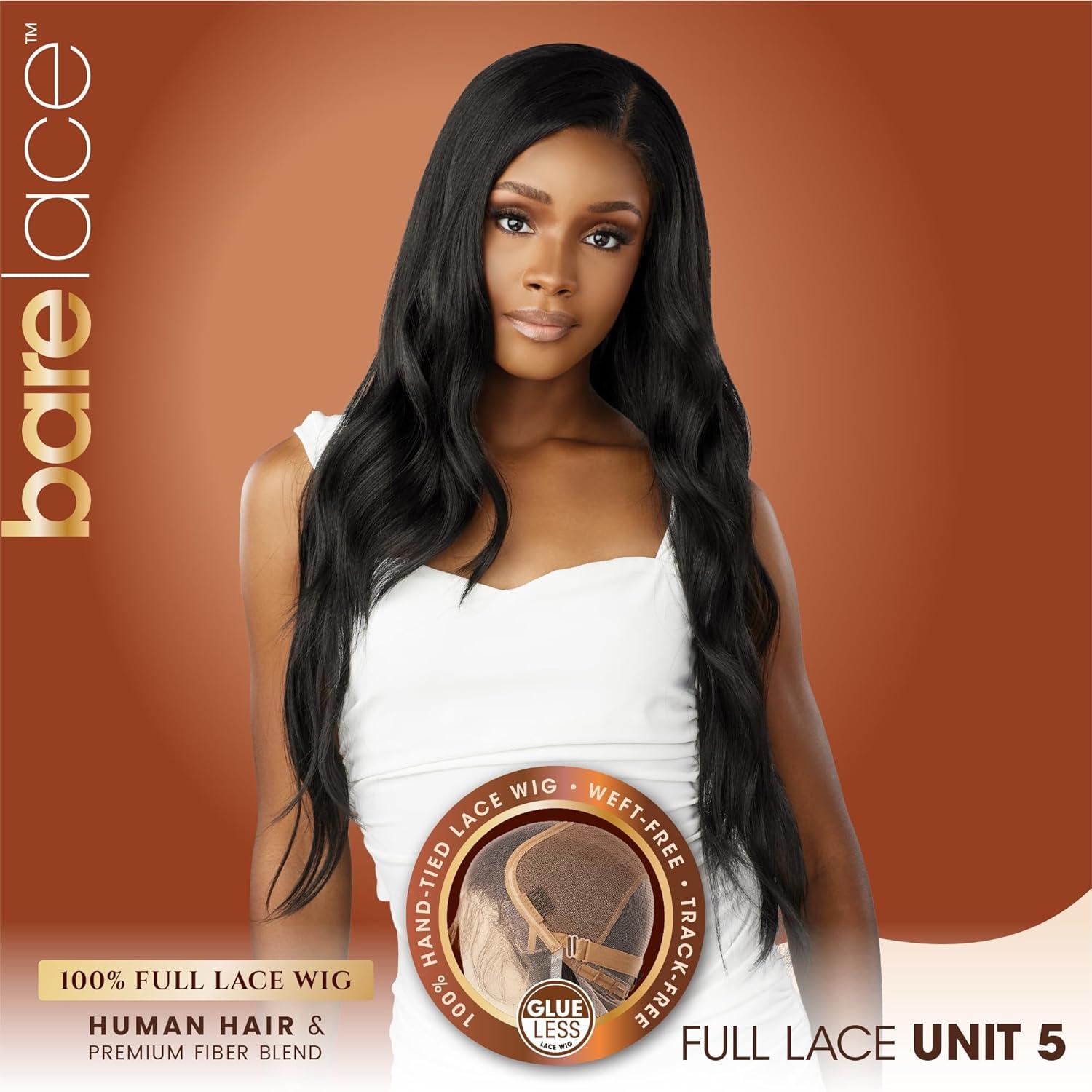 imageSensationnel Bare Lace Fulllace Wig Unit 5 Human Hair Blend All Lacefrontal Glueless Synthetic 180 Degree Preplucked Hairline 1 JETBLACKBEIGEBLONDE