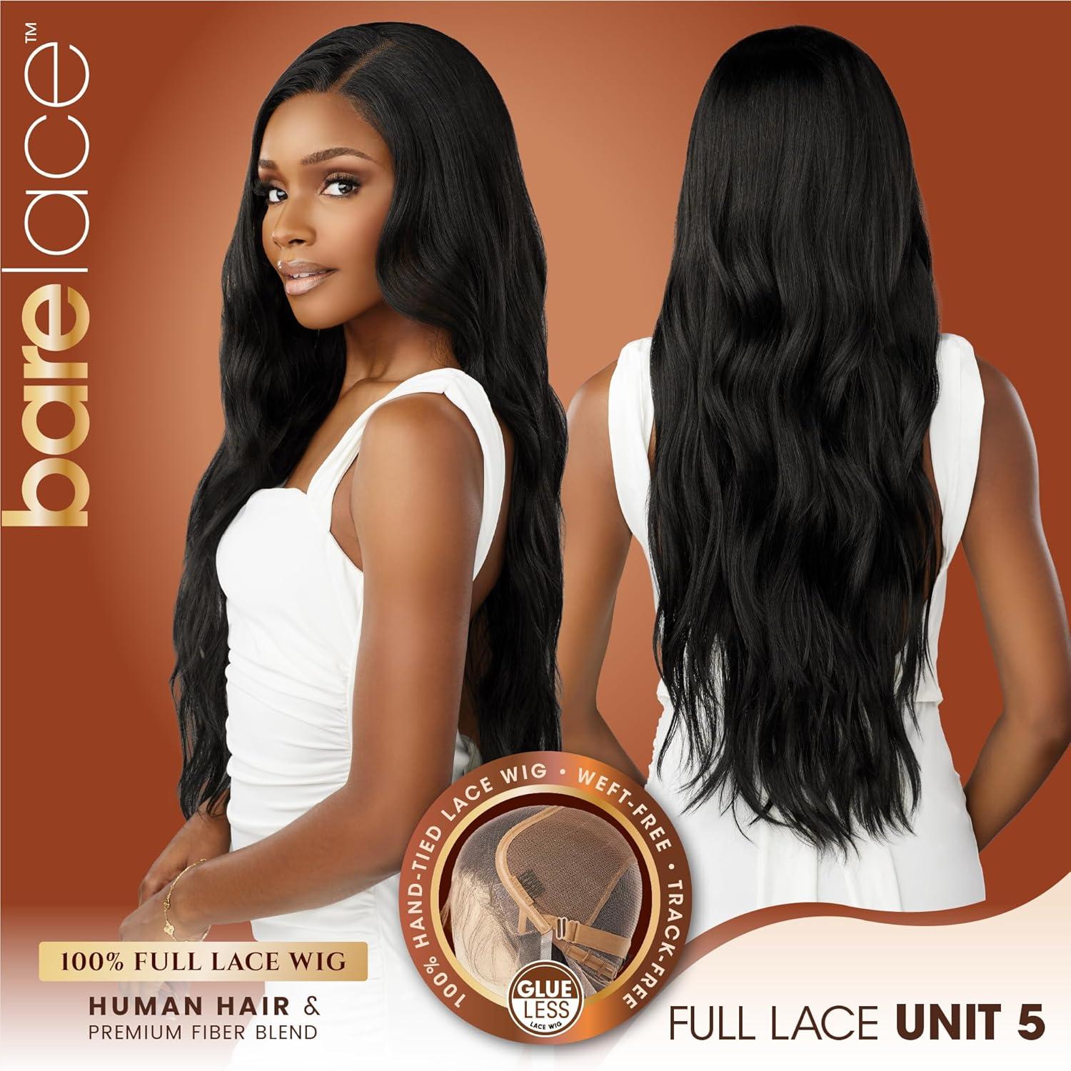 imageSensationnel Bare Lace Fulllace Wig Unit 5 Human Hair Blend All Lacefrontal Glueless Synthetic 180 Degree Preplucked Hairline 1 JETBLACKBEIGEBLONDE