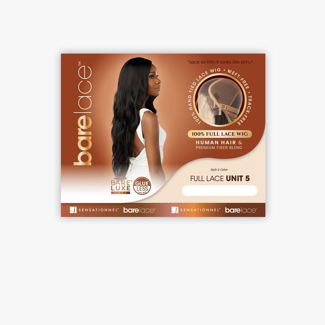 imageSensationnel Bare Lace Fulllace Wig Unit 5 Human Hair Blend All Lacefrontal Glueless Synthetic 180 Degree Preplucked Hairline 1 JETBLACKMOCHABROWN