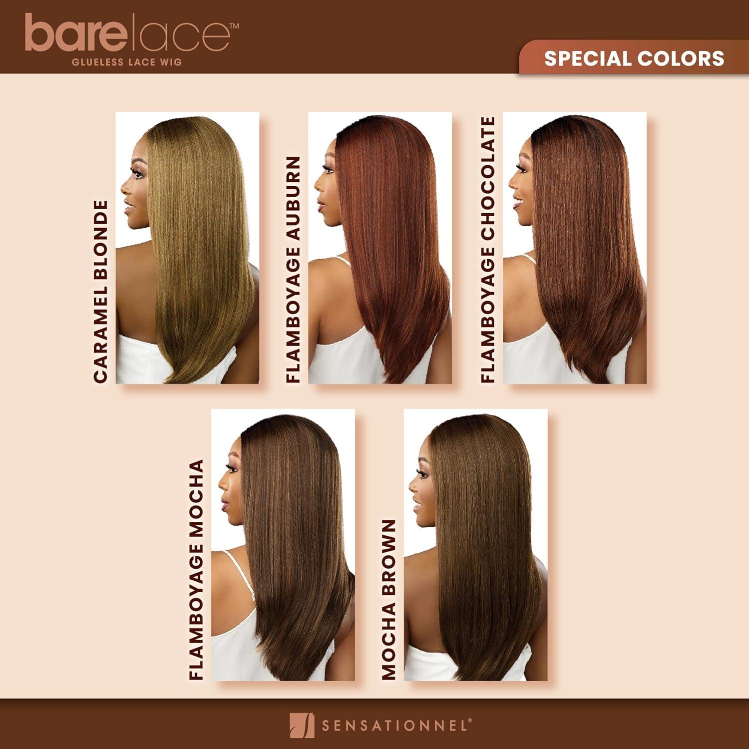 imageSensationnel Bare Lace Fulllace Wig Unit 8 Human Hair Blend All Lacefrontal Glueless Synthetic 180 Degree Preplucked Hairline 1 JETBLACKFLAMBOYAGEAUBURN