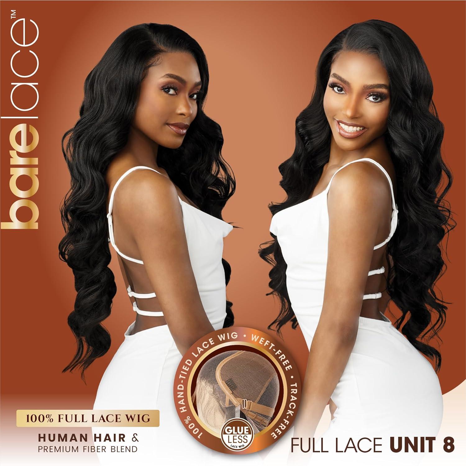 imageSensationnel Bare Lace Fulllace Wig Unit 8 Human Hair Blend All Lacefrontal Glueless Synthetic 180 Degree Preplucked Hairline 1 JETBLACKFLAMBOYAGEMOCHA