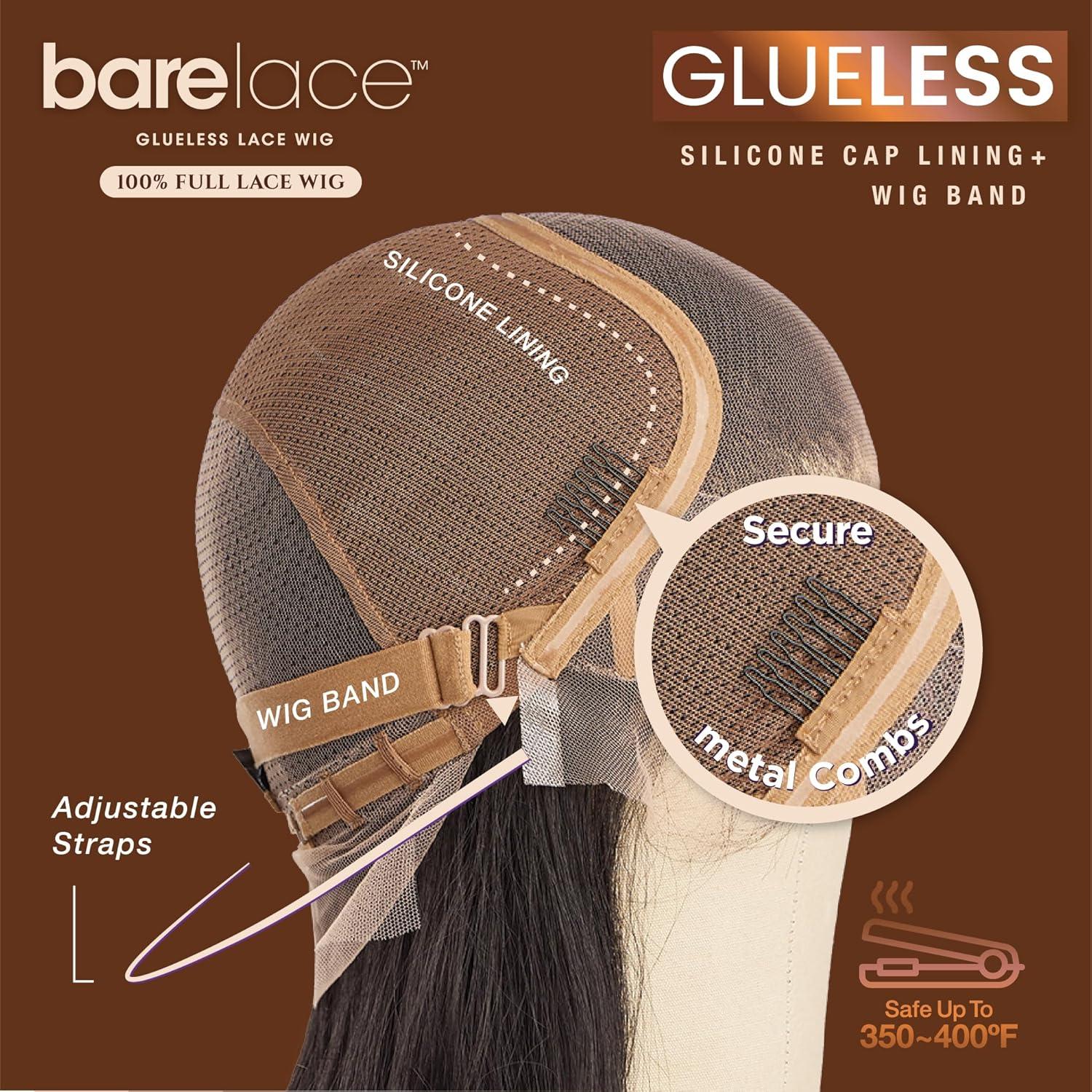imageSensationnel Bare Lace Fulllace Wig Unit 8 Human Hair Blend All Lacefrontal Glueless Synthetic 180 Degree Preplucked Hairline 1 JETBLACKFLAMBOYAGEMOCHA