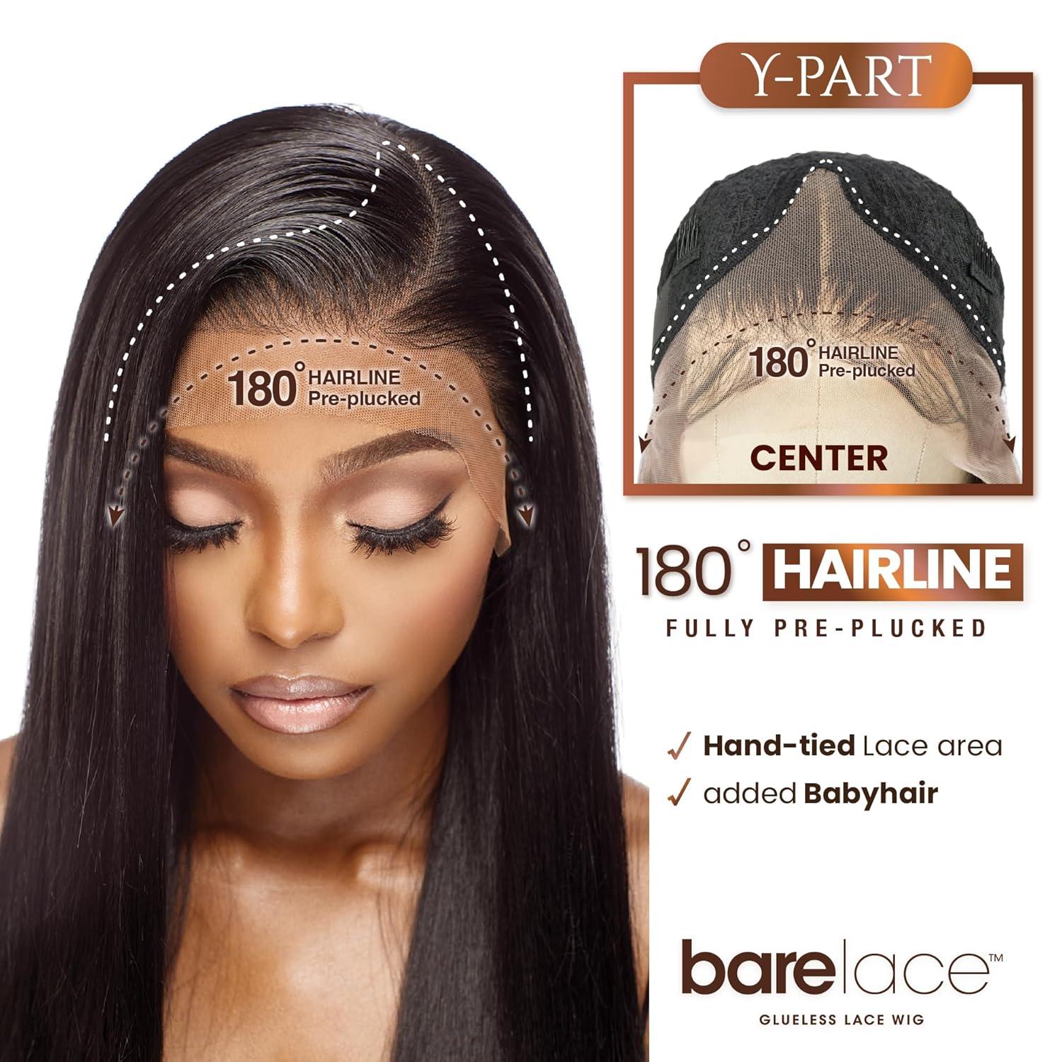 imageSensationnel Bare Lace Ypart Lacewigs Casia Lacefront Glueless Synthetic 180 Degree Preplucked Hairline 2 DARKBROWNLIGHTASHBROWN
