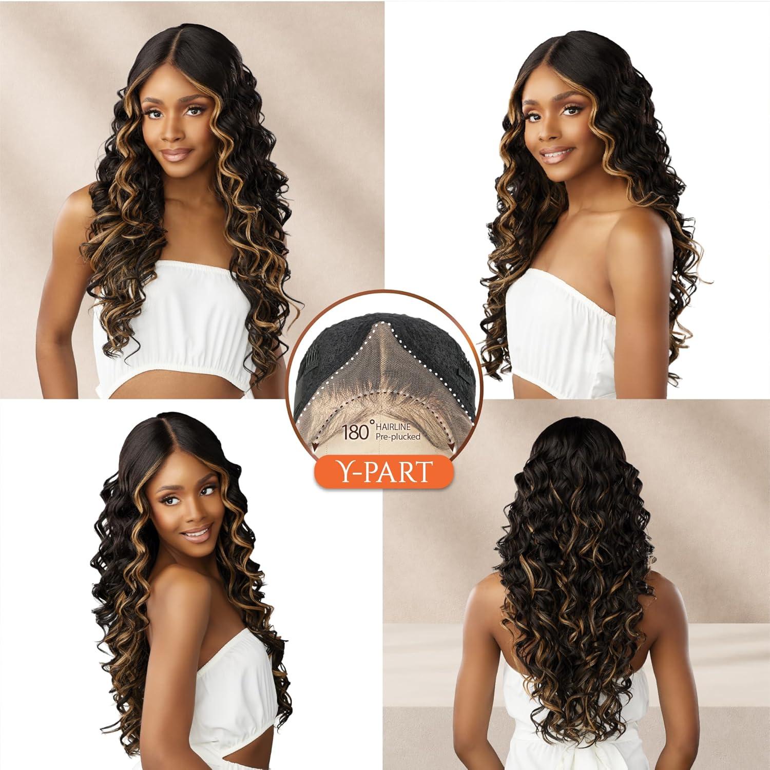imageSensationnel Bare Lace Ypart Lacewigs Korie Lacefront Glueless Synthetic 180 Degree Preplucked Hairline 1 JETBLACKBALAYAGELATTE