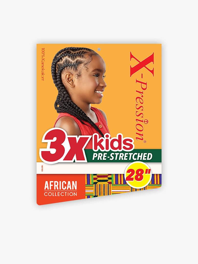 imageSensationnel Braiding African Collection 3X XPRESSION KIDS PRESTRETCHED BRAID 28 5PACK 1B