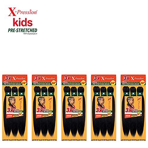 imageSensationnel Braiding African Collection 3X XPRESSION KIDS PRESTRETCHED BRAID 28 5PACK 1B