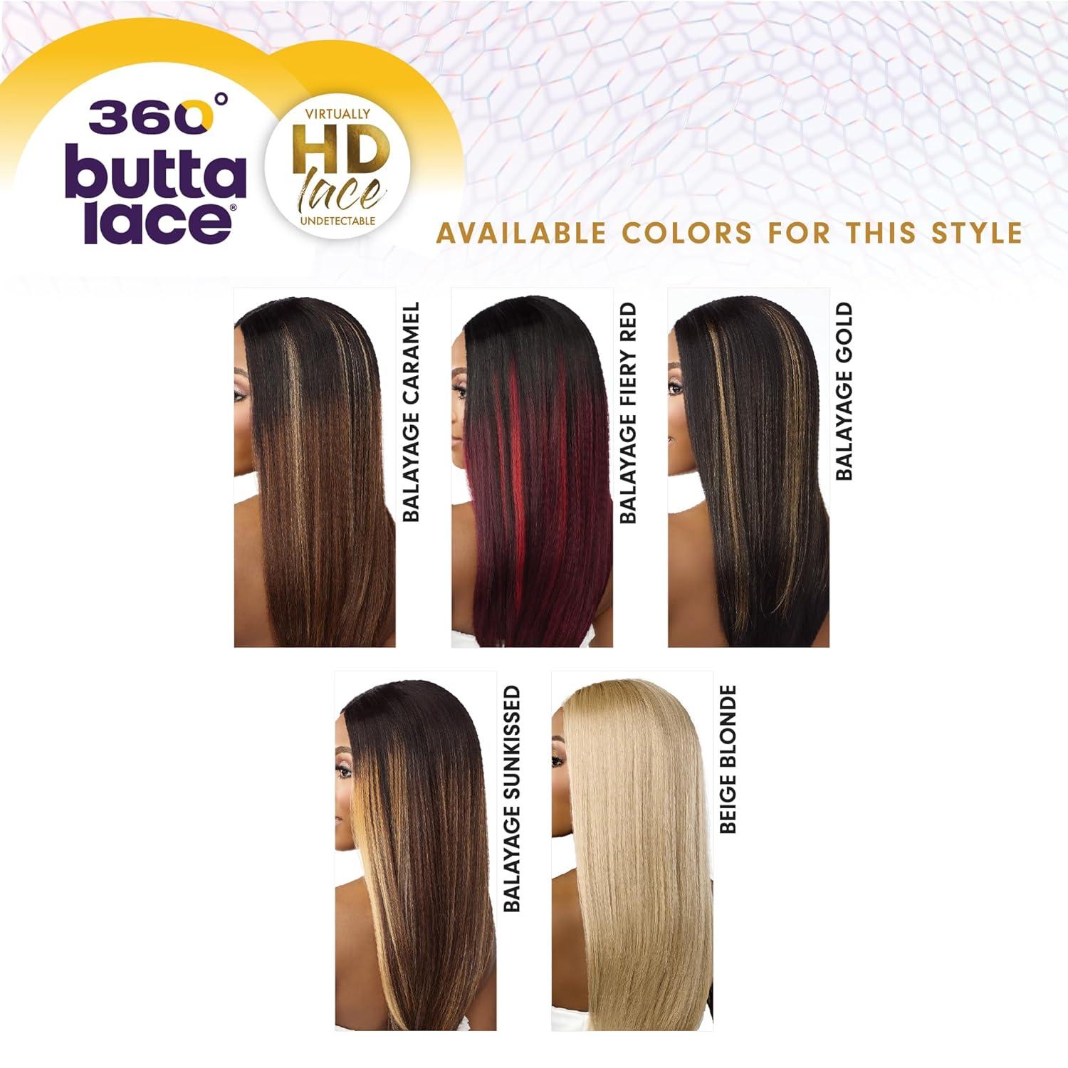 imageSensationnel Butta 360 Lace Wig Unit 10 Wider Parting 360 Degree Lace Glueless Synthetic Preplucked Hairline 1 JETBLACKBALAYAGEGOLD
