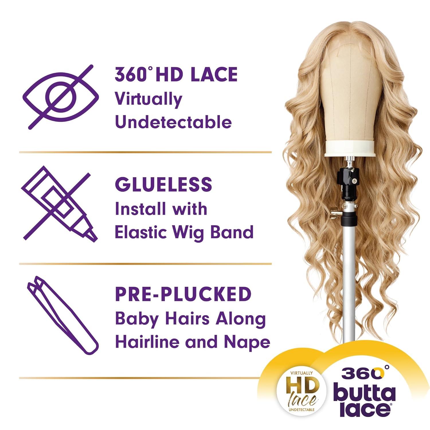 imageSensationnel Butta 360 Lace Wig Unit 10 Wider Parting 360 Degree Lace Glueless Synthetic Preplucked Hairline 1 JETBLACKBALAYAGEGOLD