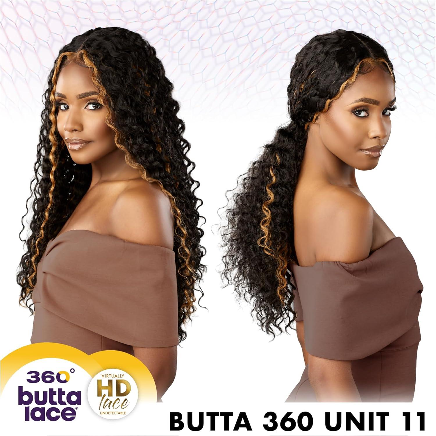 imageSensationnel Butta 360 Lace Wig Unit 11 Wider Parting Glueless Synthetic Preplucked Hairline 1 JETBLACKHALOBLOCKBUTTERNUT