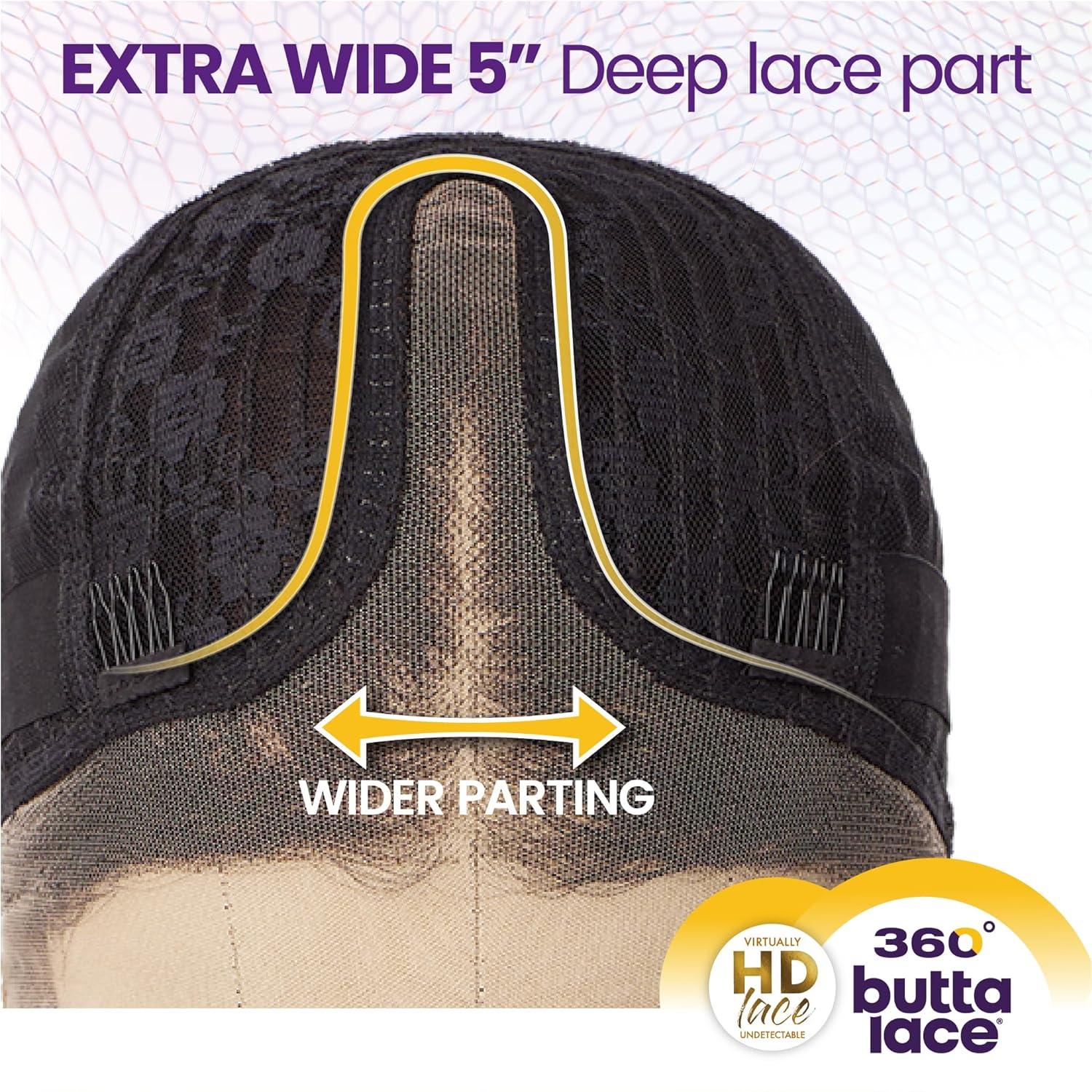 imageSensationnel Butta 360 Lace Wig Unit 11 Wider Parting Glueless Synthetic Preplucked Hairline 1 JETBLACKHALOBLOCKCINNAMON