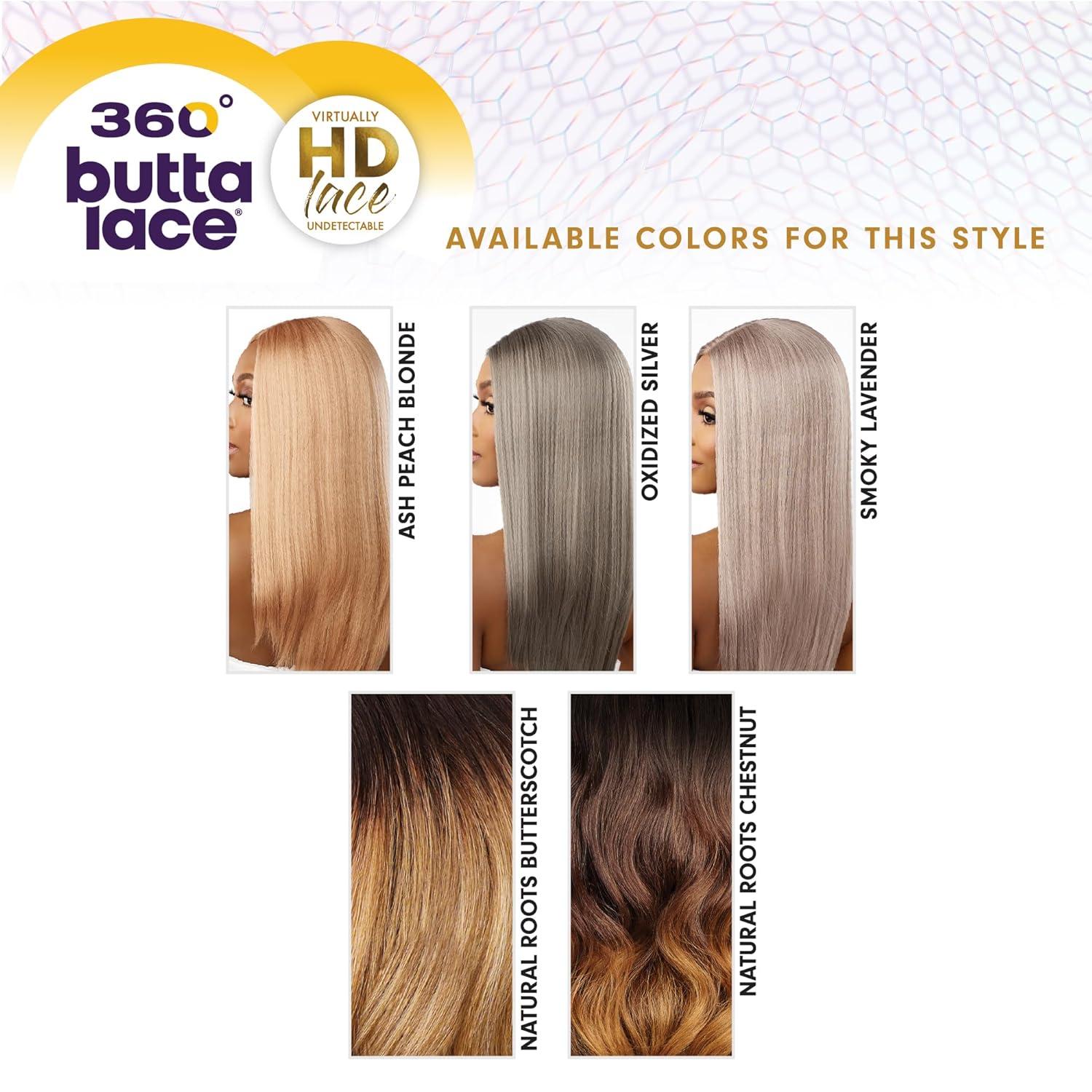 imageSensationnel Butta 360 Lace Wig Unit 9 Wider Laceparting Glueless Synthetic Preplucked Hairline 1 JETBLACKSMOKYLAVENDER