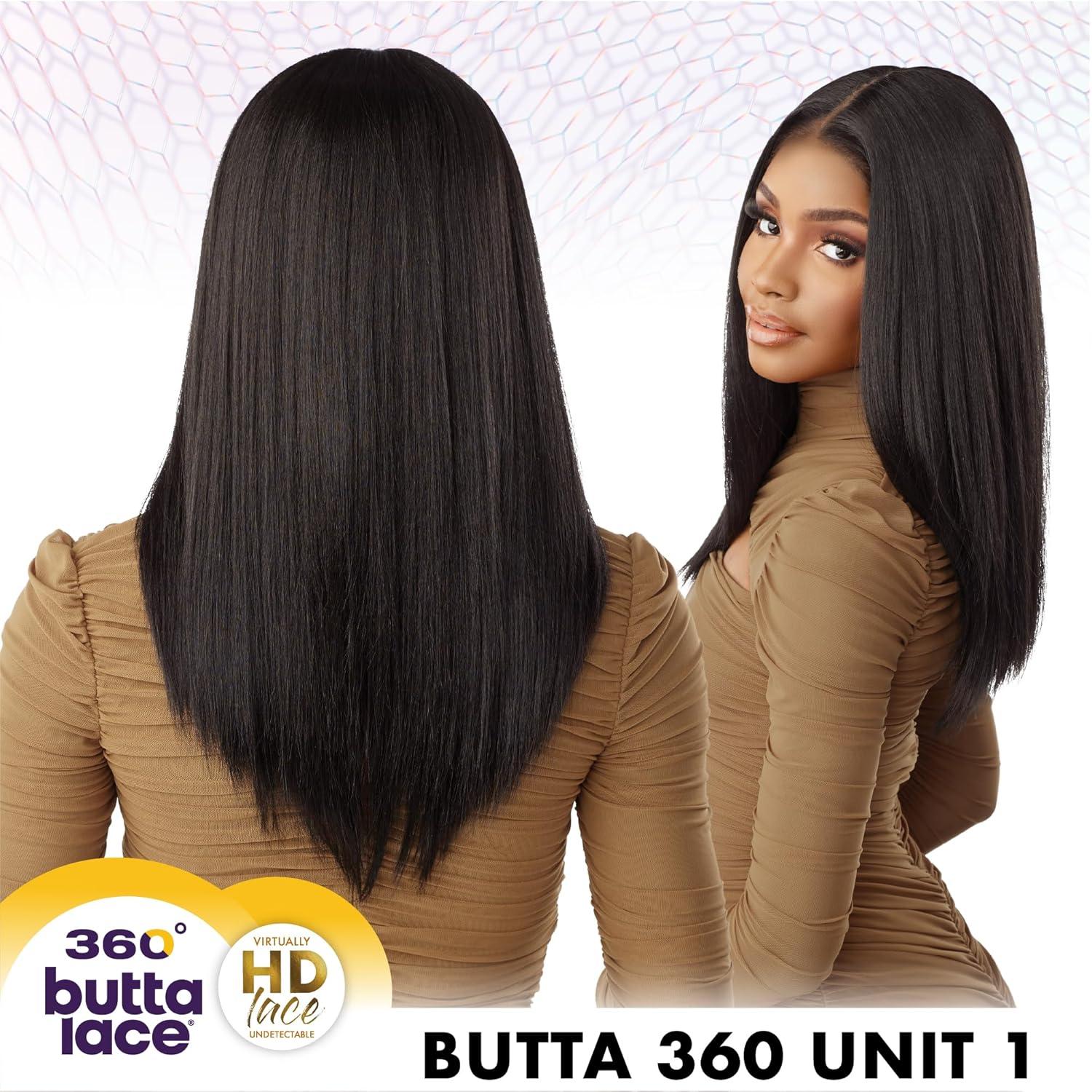 imageSensationnel Butta 360 Lace Wigs Unit 1 Wider Parting 360 Degree Lace Glueless Synthetic Preplucked Hairline 1 JETBLACKBABYLIGHTSHONEY