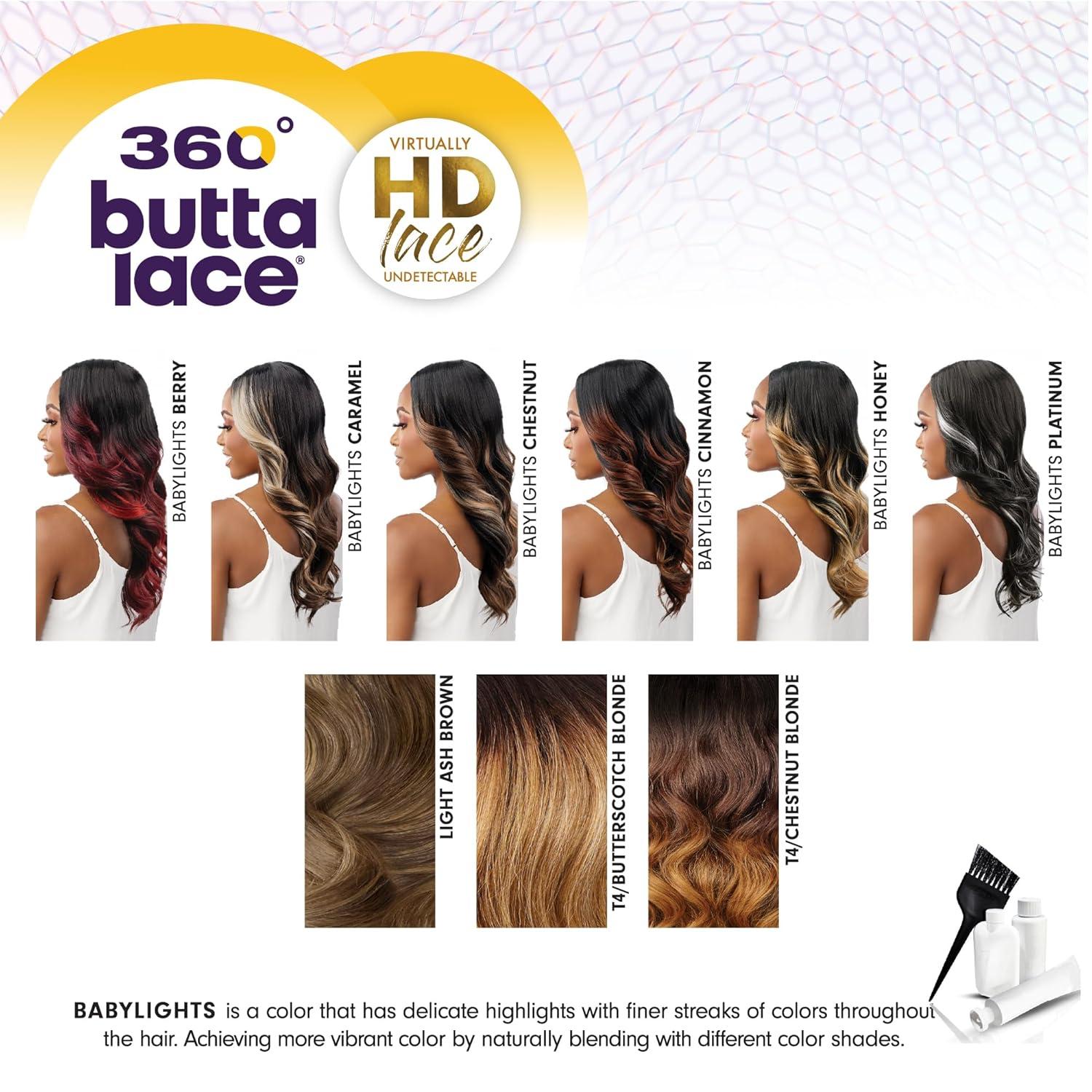 imageSensationnel Butta 360 Lace Wigs Unit 3 Wider Parting 360 Degree Lace Glueless Synthetic Preplucked Hairline 1 JETBLACKBABYLIGHTSCINNAMON