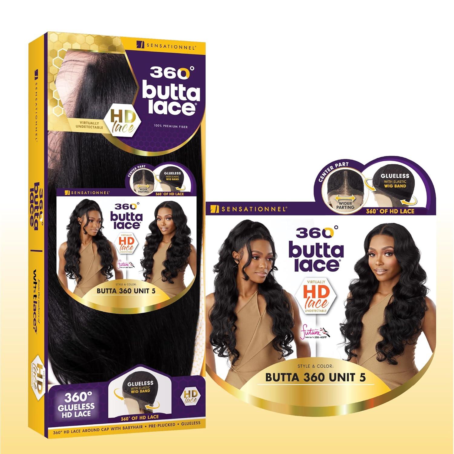 imageSensationnel Butta 360 Lace Wigs Unit 5 Wider Parting 360 Degree Lace Glueless Synthetic Preplucked Hairline 1 JETBLACKSHGINGER