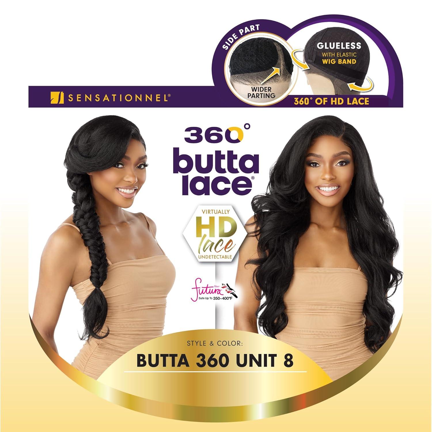 imageSensationnel Butta 360 Lace Wigs Unit 8 Side Wider Parting 360 Degree Lace Glueless Synthetic Preplucked Hairline 1 JETBLACK1 JETBLACK