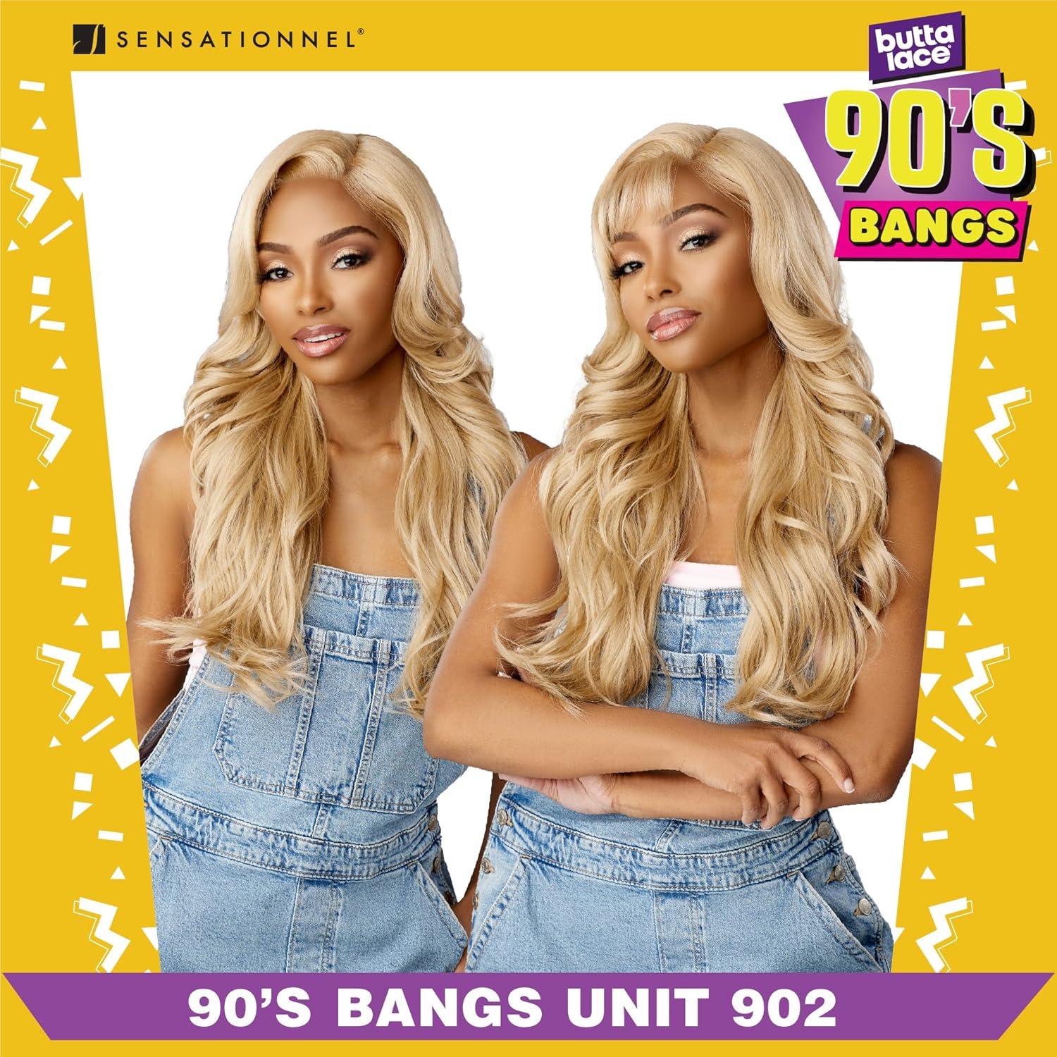 imageSensationnel Butta Lace 90Sbangs Wigs Unit 902 Glueless Wide Deep Part Synthetic Preplucked Hairline 1 JETBLACK1 JETBLACK