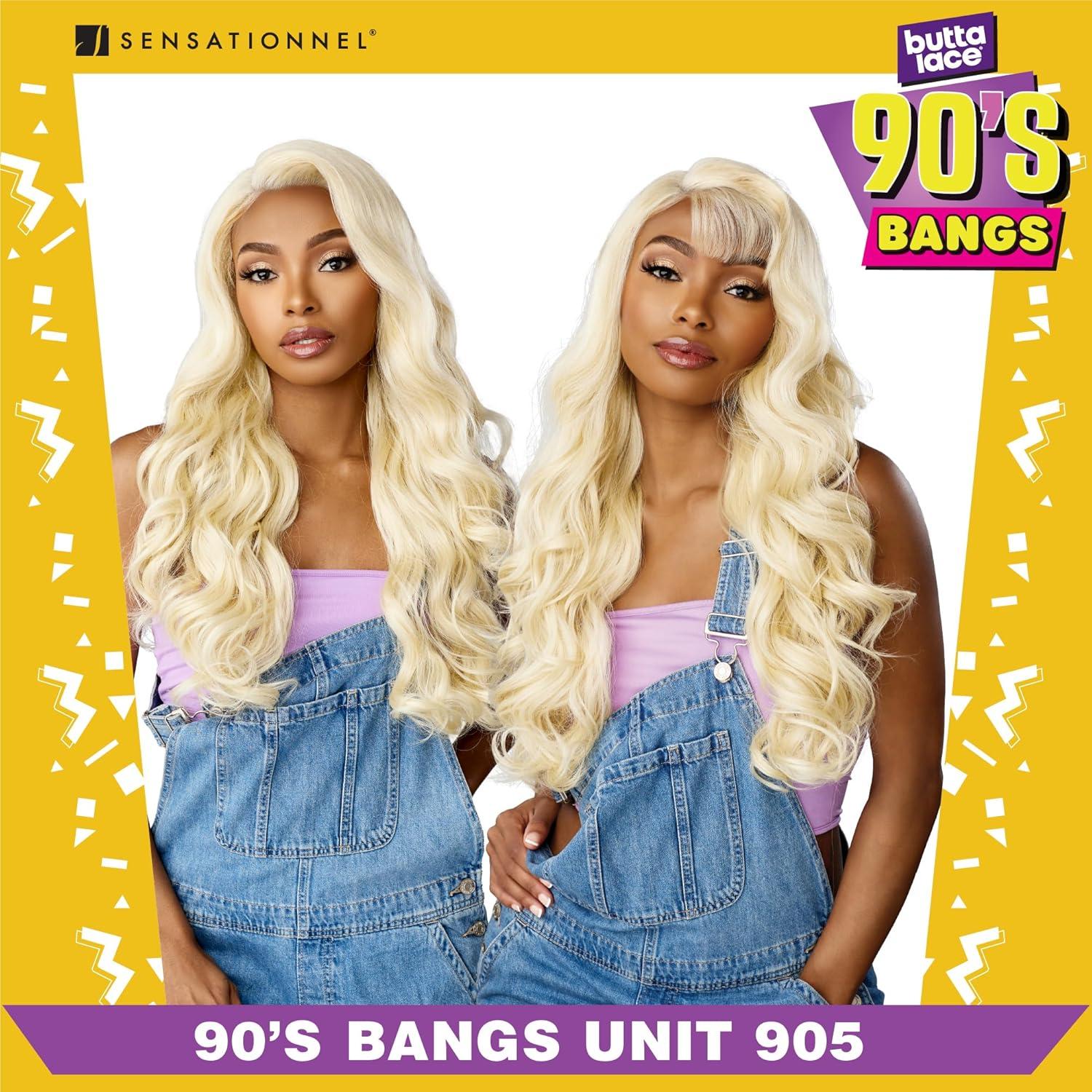 imageSensationnel Butta Lace 90Sbangs Wigs Unit 905 Glueless Wide Deep Part Synthetic Preplucked Hairline 1 JETBLACK1 JETBLACK
