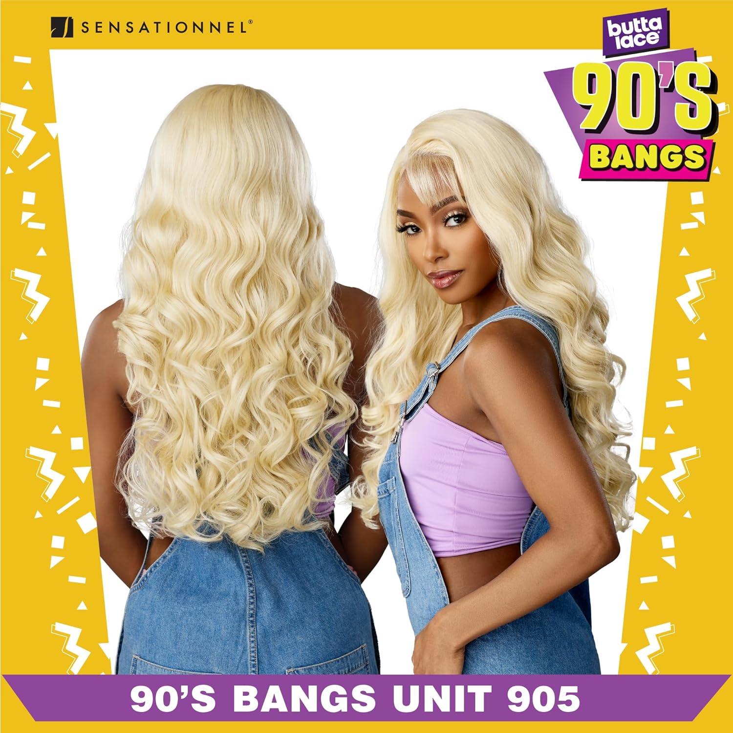 imageSensationnel Butta Lace 90Sbangs Wigs Unit 905 Glueless Wide Deep Part Synthetic Preplucked Hairline 1 JETBLACKCHOCOLATECOPPER