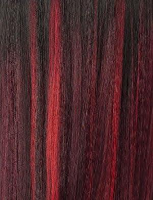 imageSensationnel Butta Lace 90Sbangs Wigs Unit 909 Glueless Wide Deep Part Synthetic Preplucked Hairline BALAYAGEMOCHABALAYAGEFIERYRED