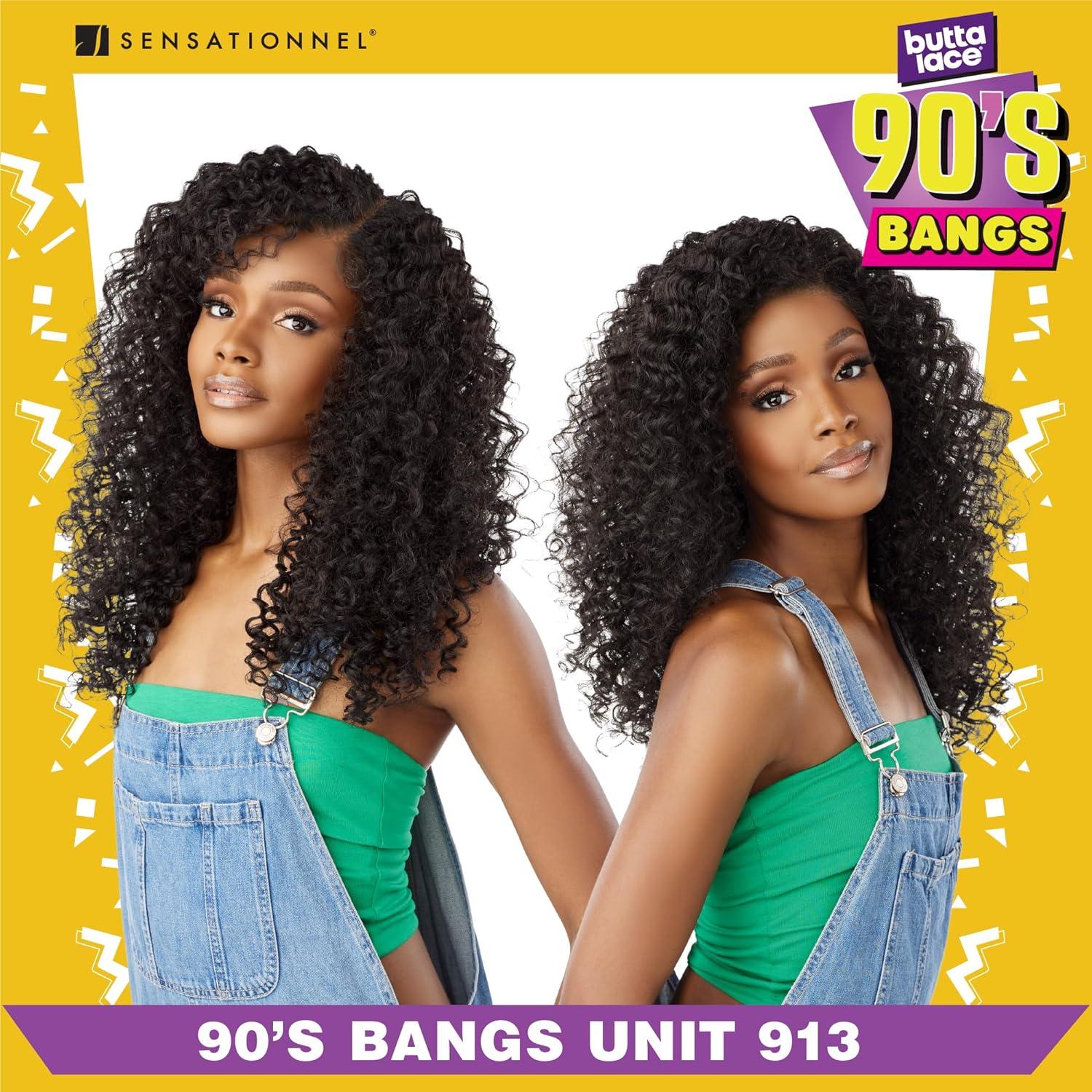 imageSensationnel Butta Lace 90Sbangs Wigs Unit 913 Glueless Wide Deep Part Synthetic Preplucked Hairline 1 JETBLACK1 JETBLACK
