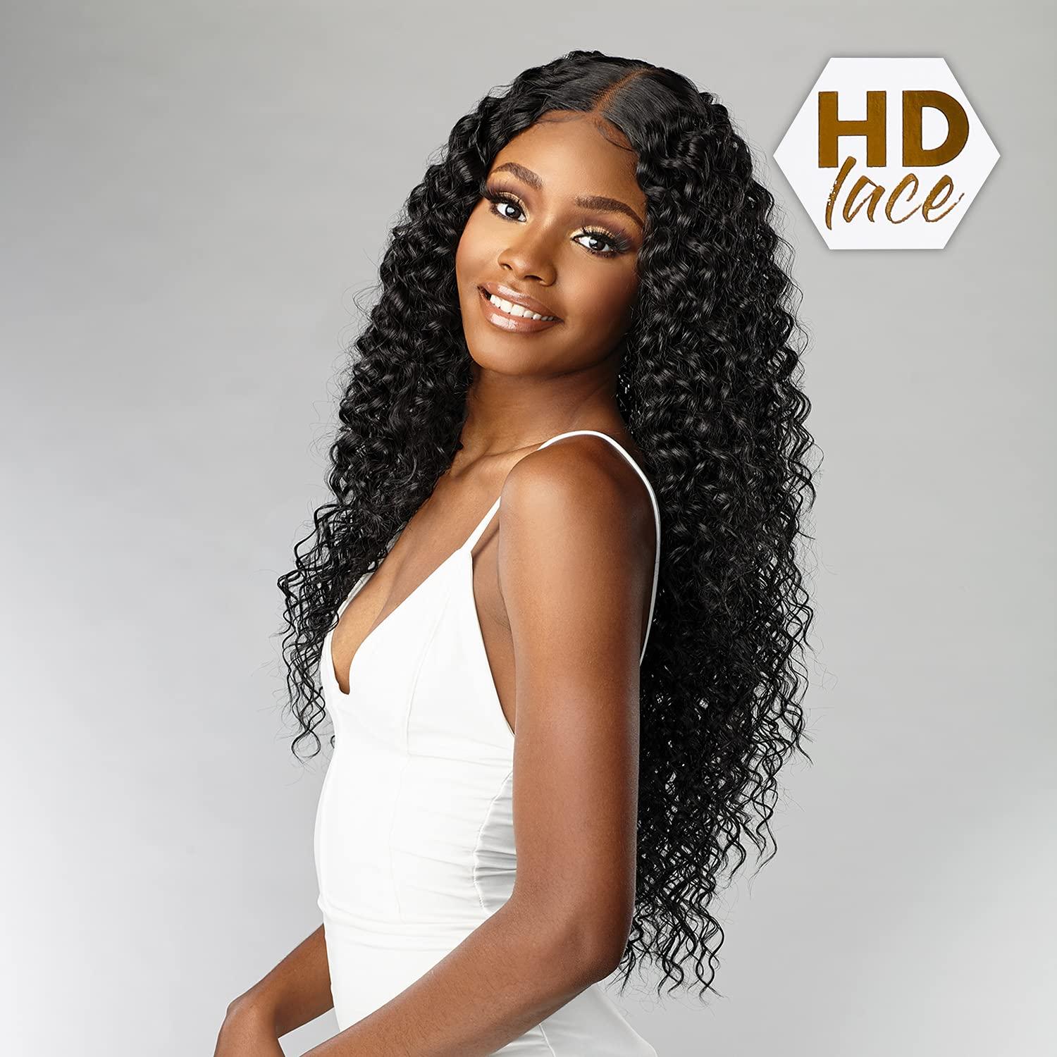 imageSensationnel Butta Lace Hhm Wigs Bohemian 28 Inch Human Hair Blend Extra Wide 5 Inch Parting Preplucked Hairline Glueless Lacefront 1 JETBLACKBALAYAGEMOCHA
