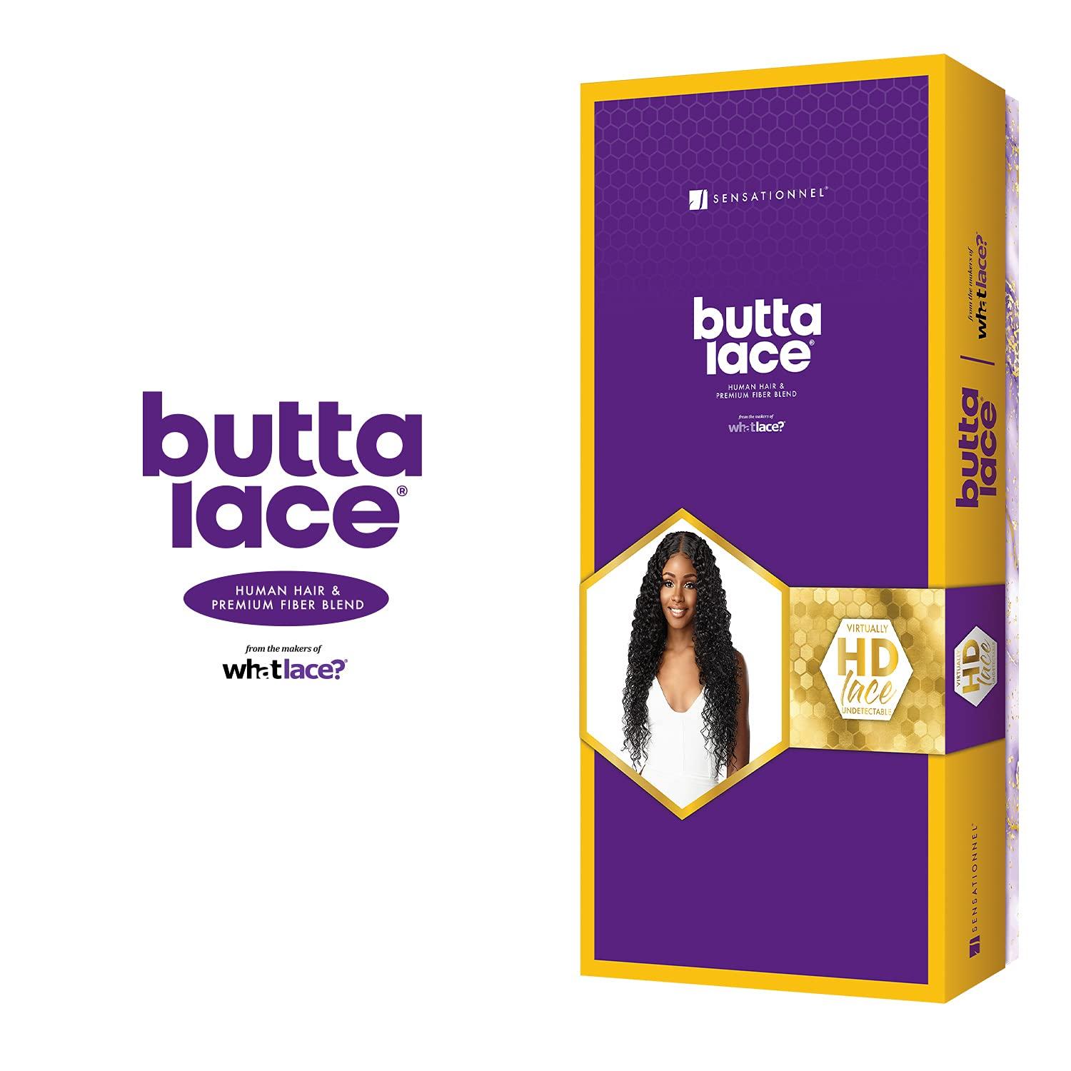 imageSensationnel Butta Lace Hhm Wigs Bohemian 28 Inch Human Hair Blend Extra Wide 5 Inch Parting Preplucked Hairline Glueless Lacefront 1 JETBLACKBALAYAGEMOCHA