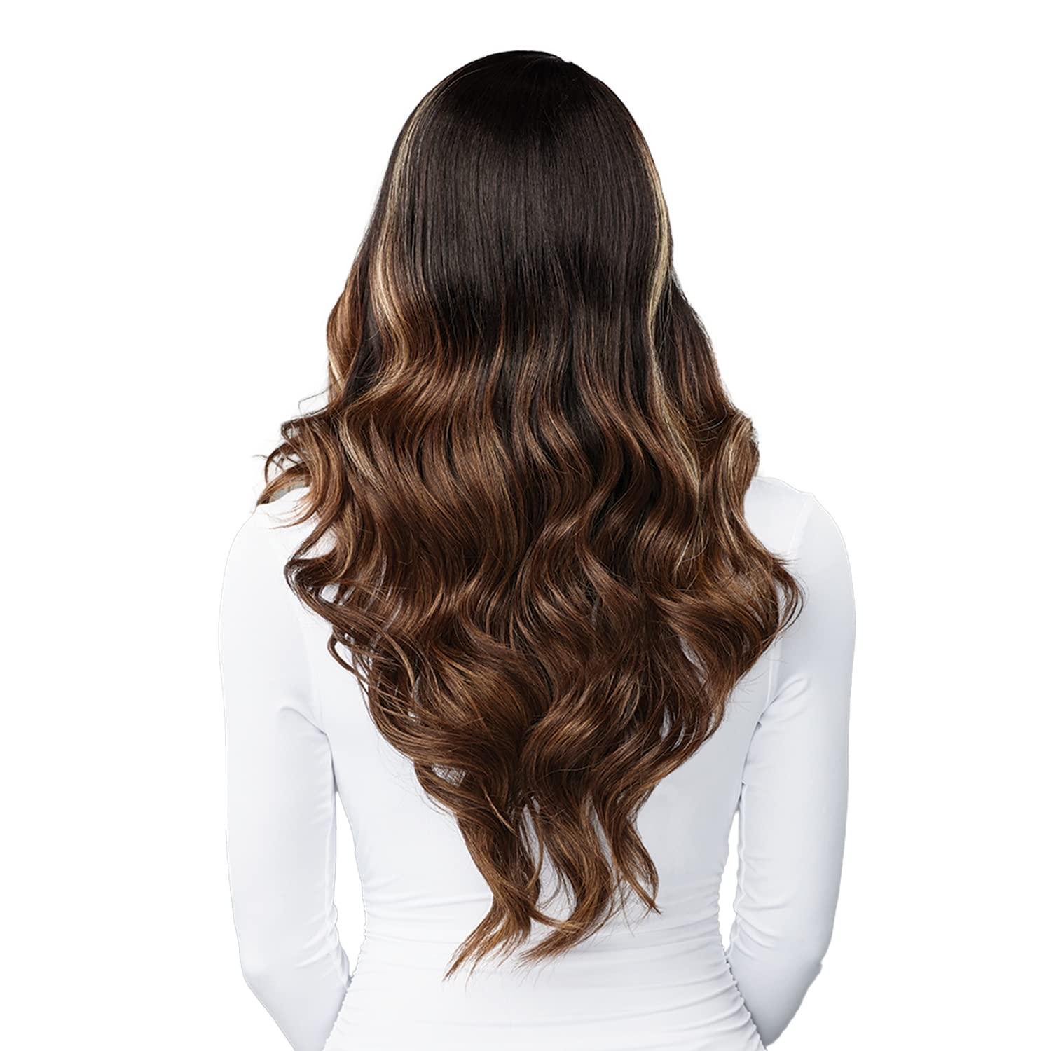 imageSensationnel Butta Lace Hhm Wigs Glam Wave 24 Inch Human Hair Blend Extra Wide 5 Inch Parting Preplucked Hairline Glueless Lacefront 1 JETBLACK2 DARKBROWN
