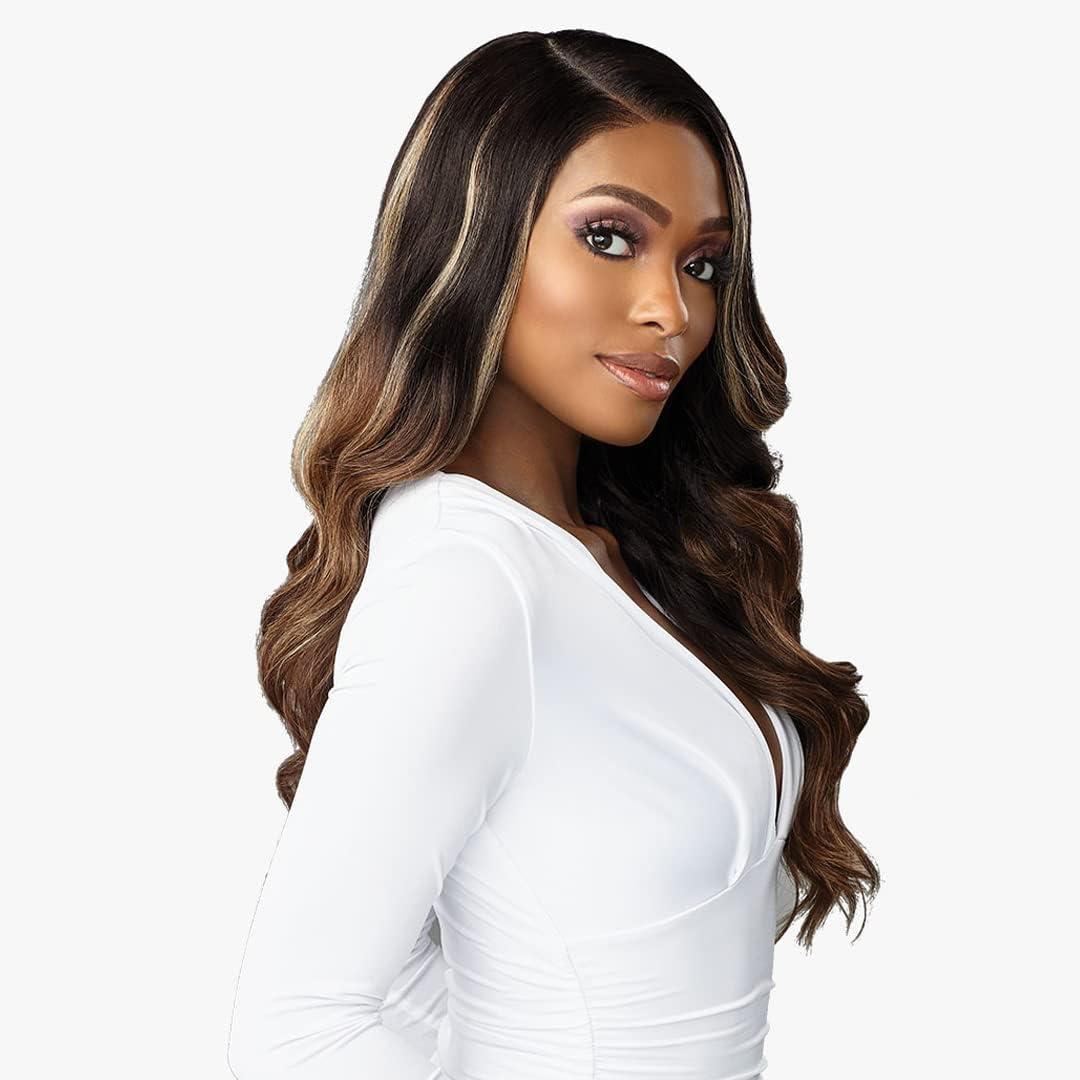imageSensationnel Butta Lace Hhm Wigs Glam Wave 24 Inch Human Hair Blend Extra Wide 5 Inch Parting Preplucked Hairline Glueless Lacefront 1 JETBLACKT4CHESTNUTBLONDE