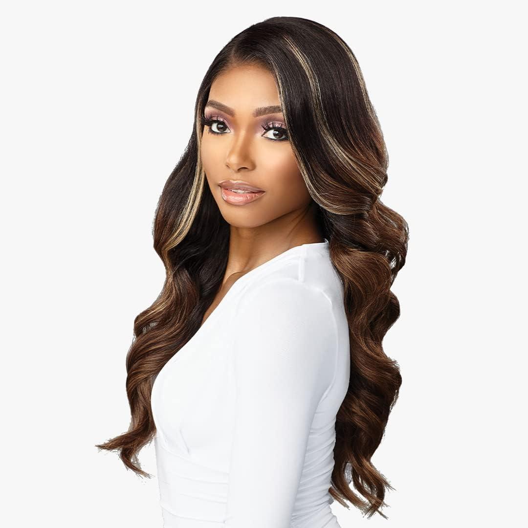 imageSensationnel Butta Lace Hhm Wigs Glam Wave 24 Inch Human Hair Blend Extra Wide 5 Inch Parting Preplucked Hairline Glueless Lacefront 1 JETBLACKT4CHESTNUTBLONDE