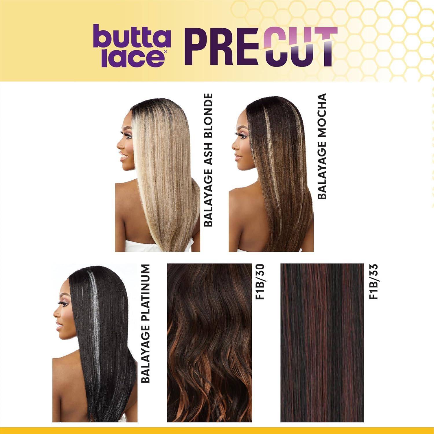 imageSensationnel Butta Lace Precut Wig Unit 18 Glueless Extra Wide 5 Inch Deep Parting Synthetic Pre Tweezed Smaller Knot Hairline 1 JETBLACKBALAYAGEASHBLONDE