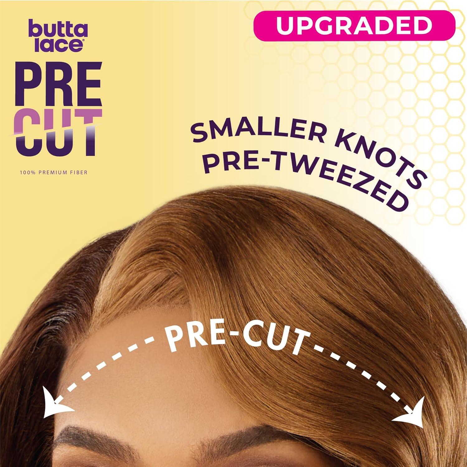 imageSensationnel Butta Lace Precut Wig Unit 20 Glueless Extra Wide 5 Inch Deep Parting Synthetic Pre Tweezed Smaller Knot Hairline COLORFLIPMOCHACCINOF1B30