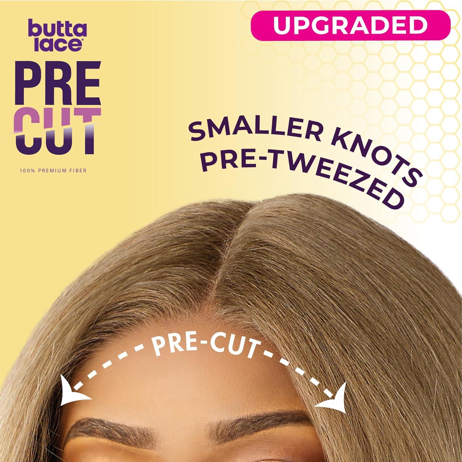 imageSensationnel Butta Lace Precut Wig Unit 21 Glueless Extra Wide 5 Inch Deep Parting Synthetic Pre Tweezed Smaller Knot Hairline 1 JETBLACKSHBUTTERYBLONDE