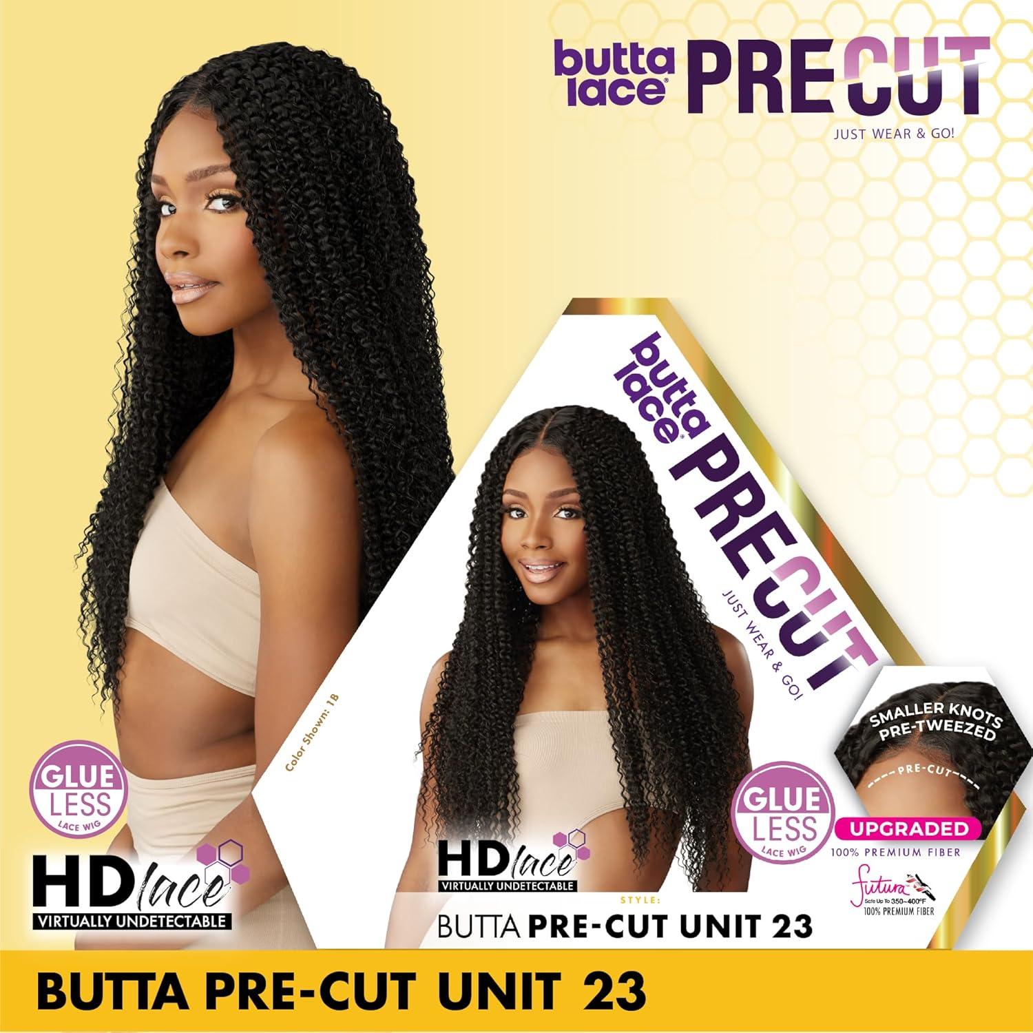 imageSensationnel Butta Lace Precut Wig Unit 23 Glueless Extra Wide 5 Inch Deep Parting Synthetic Pre Tweezed Smaller Knot Hairline 1 JETBLACK1 JETBLACK