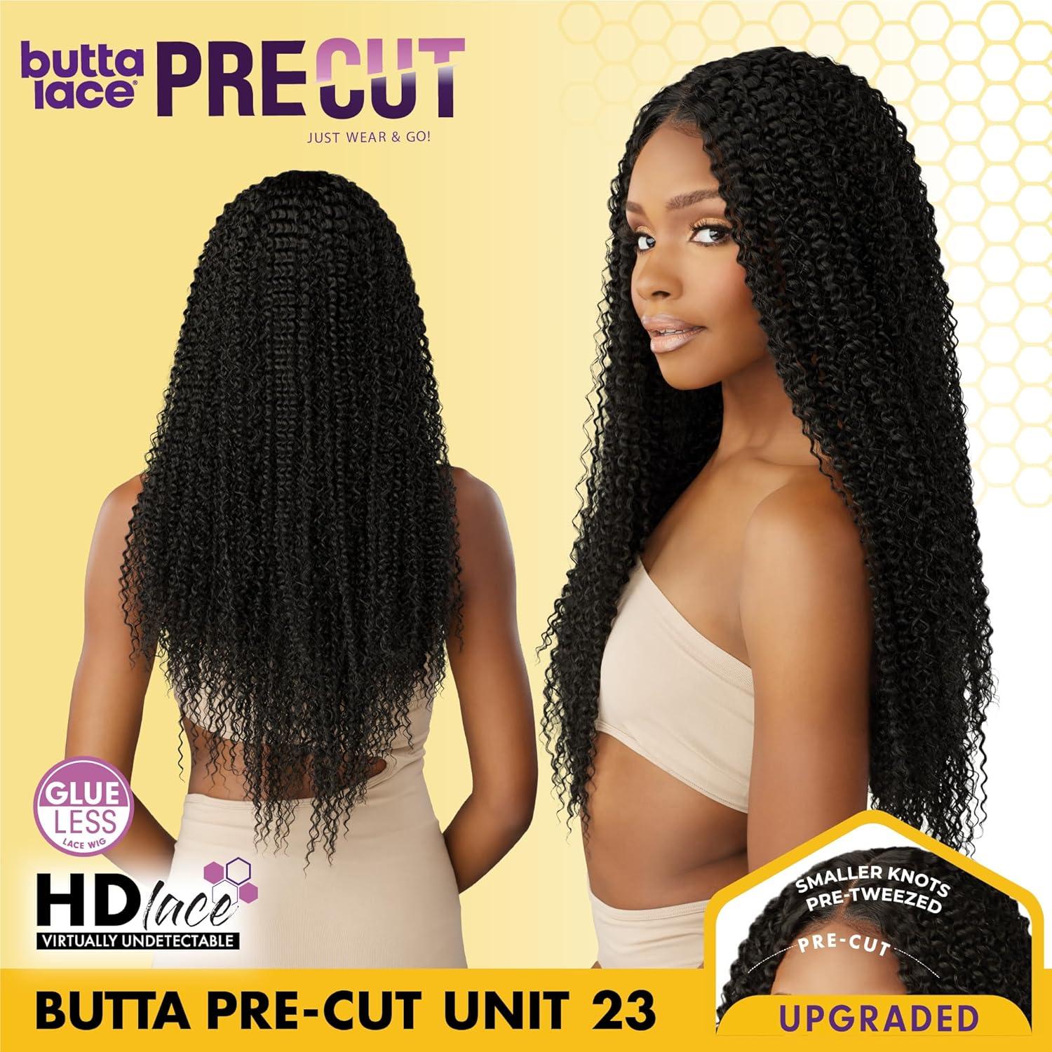 imageSensationnel Butta Lace Precut Wig Unit 23 Glueless Extra Wide 5 Inch Deep Parting Synthetic Pre Tweezed Smaller Knot Hairline 1 JETBLACK2 DARKBROWN
